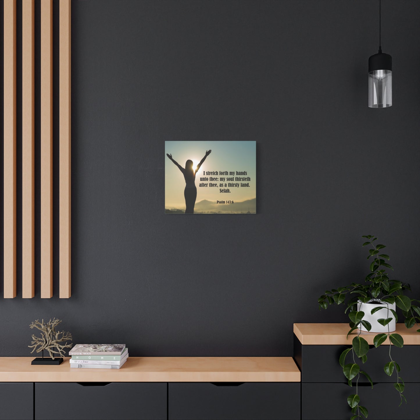 Scripture Canvas Thirsty Land Psalm 143:6 Christian Wall Art Bible Verse Print Ready to Hang