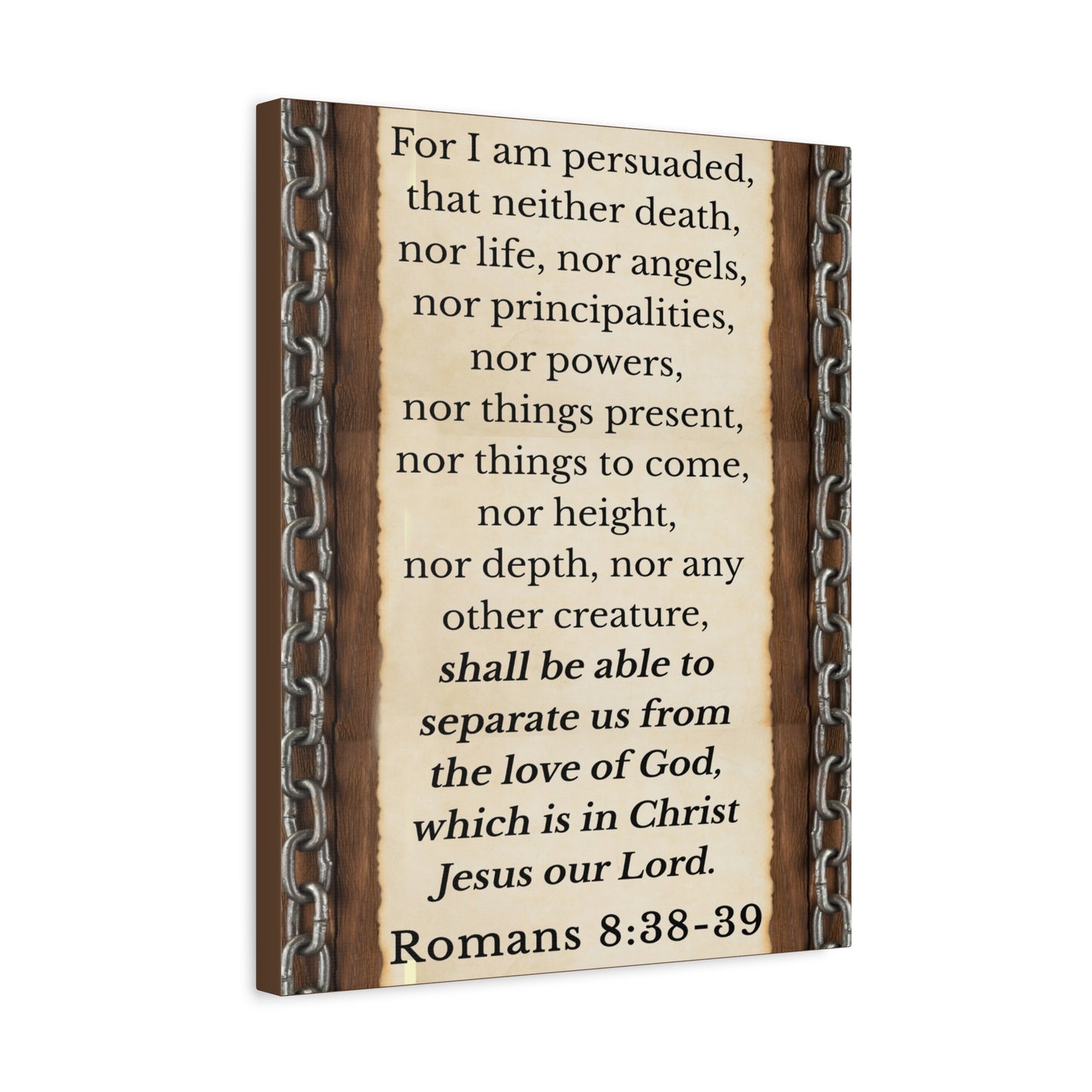Scripture Walls Romans 8:38-39 Chain Bible Verse Canvas Christian Wall Art Ready to Hang Unframed