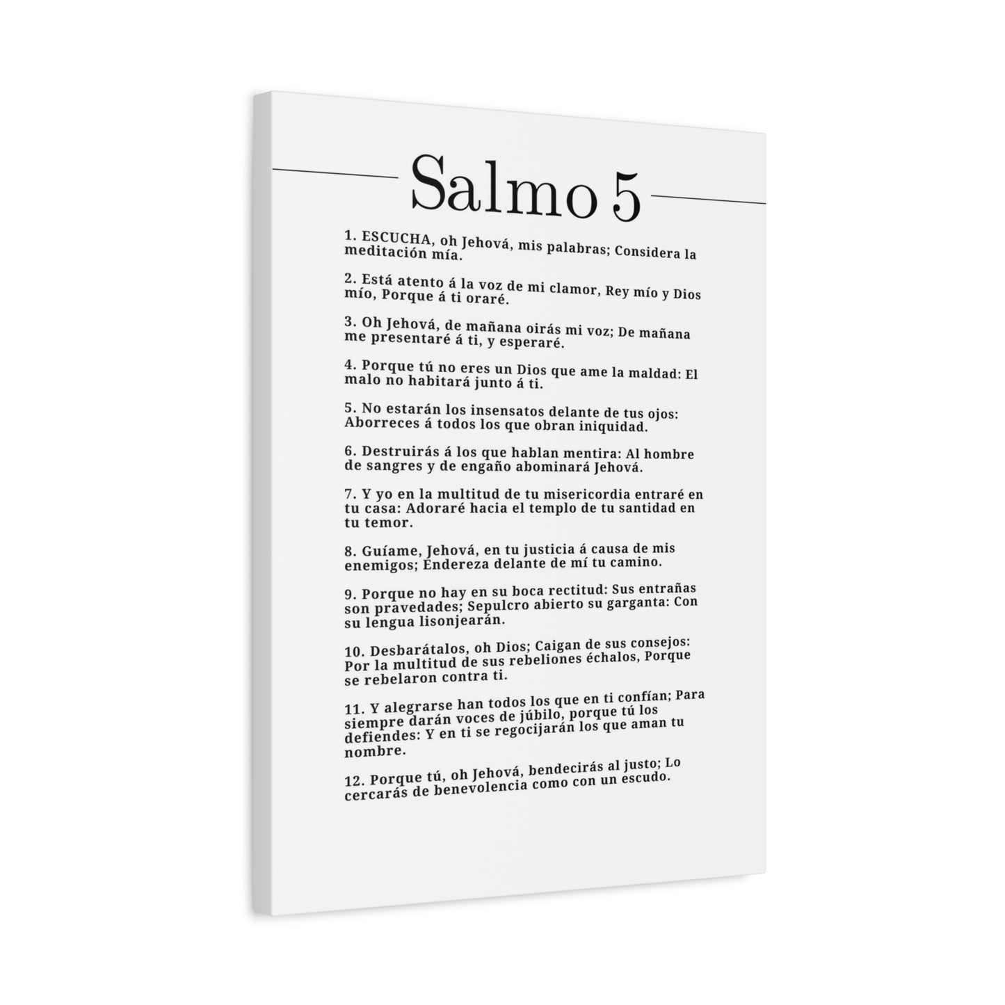 Salmo 5 Impresión De Arte Cristiano en la Pared Lista Para Colgar