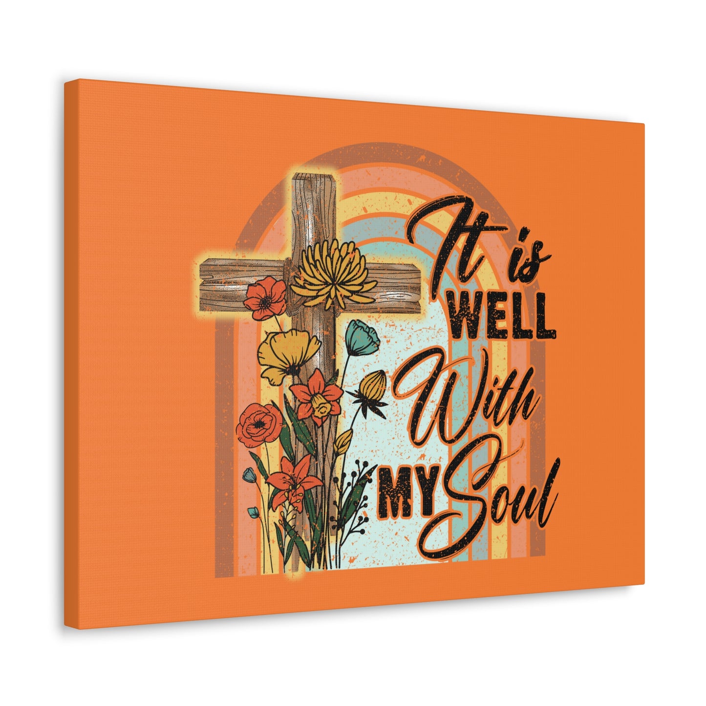 With My Soul Psalm 42:7 Bright Orange Christian Wall Art Bible Verse Print Ready to Hang