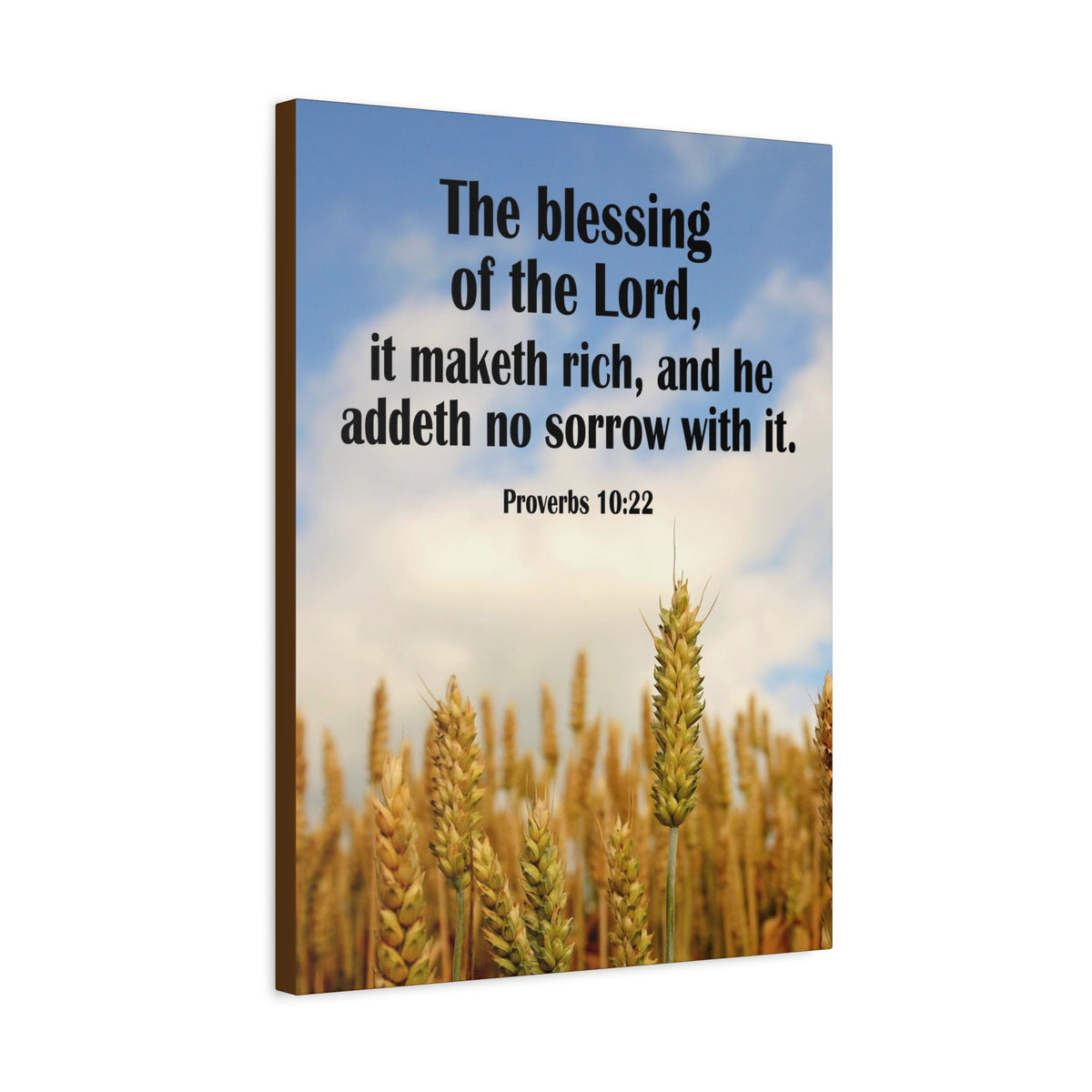 Scripture Canvas The Blessing of The Lord Proverbs 10:22 Christian Wall Art Bible Verse Print Ready to Hang