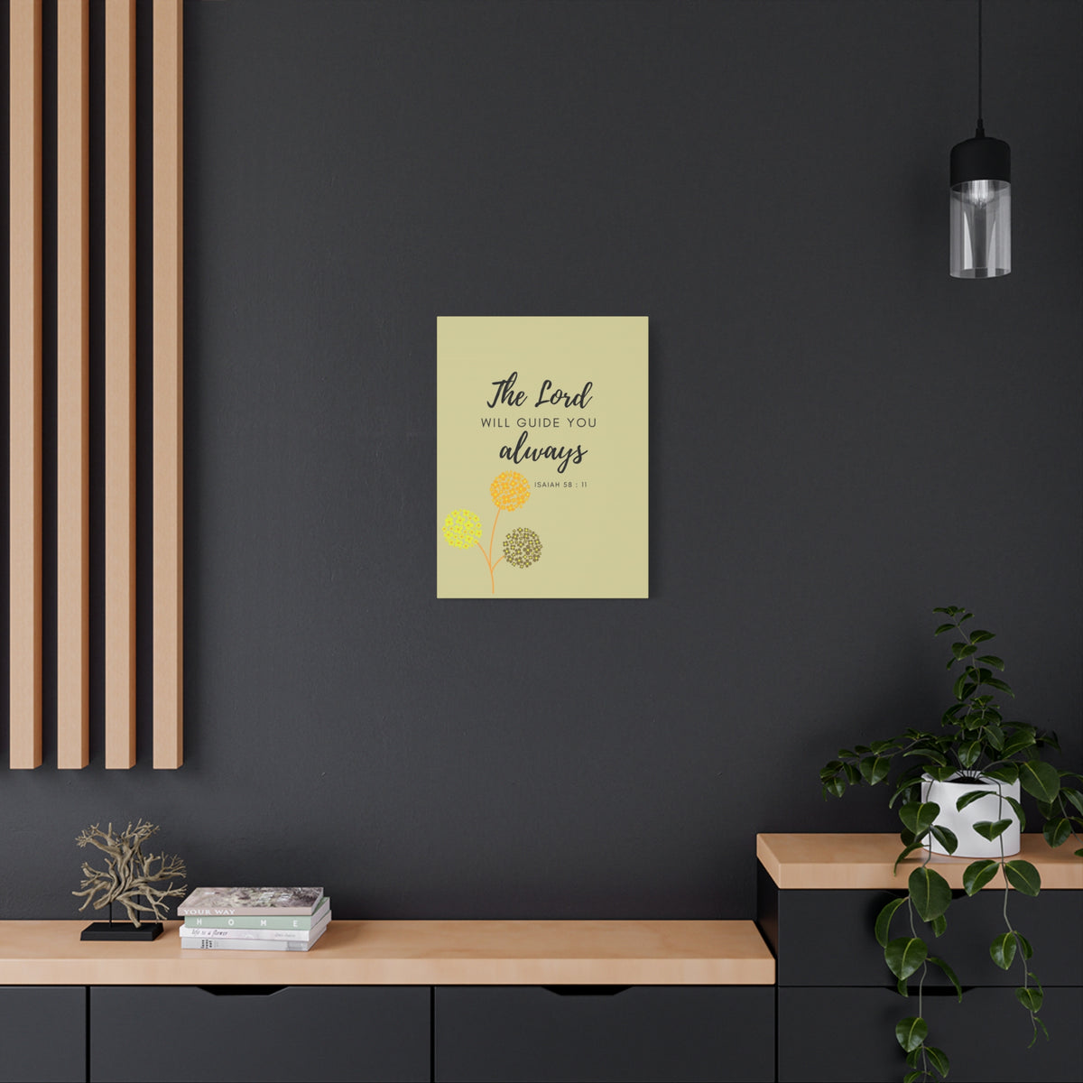 Scripture Canvas The Lord Will Guide You Isaiah 58:11 Christian Wall Art Bible Verse Print Ready to Hang