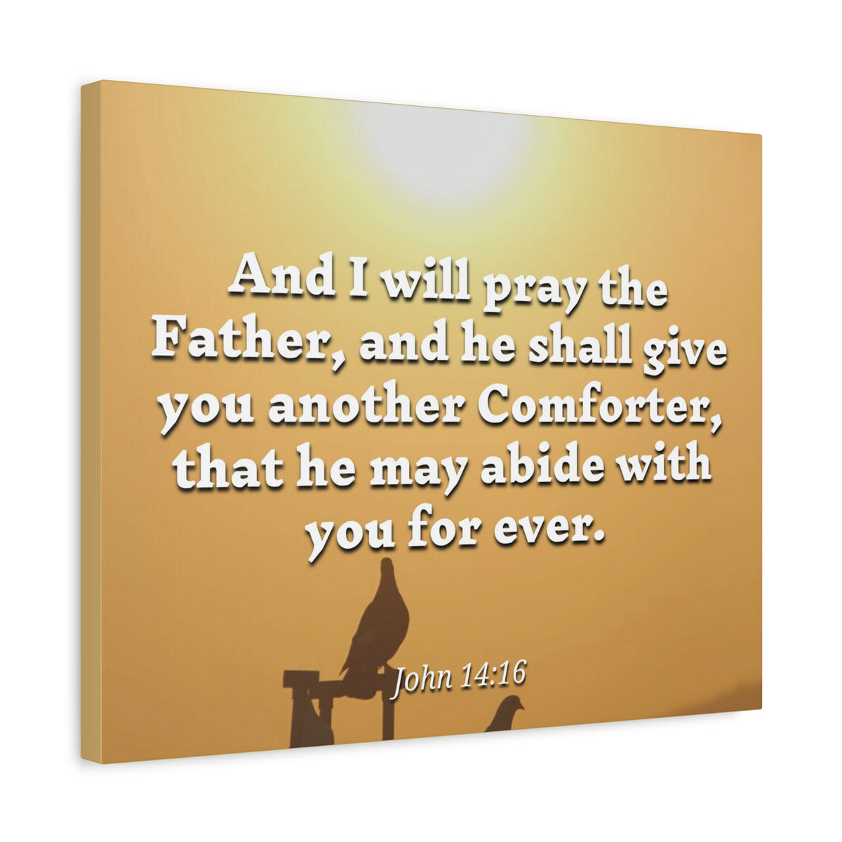 Scripture Canvas Pray The Father John 14:16 Christian Wall Art Bible Verse Print Ready to Hang