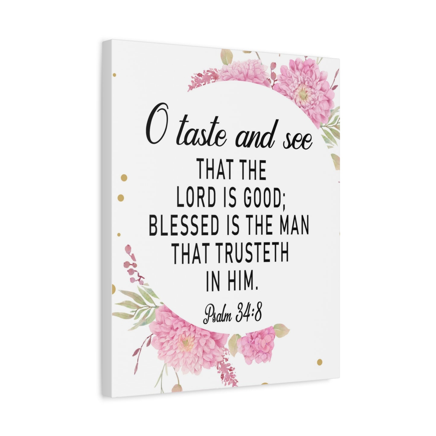 Bible Verse Canvas O Taste and See Psalm 34:8 Scripture Wall Art Christian Home Decor