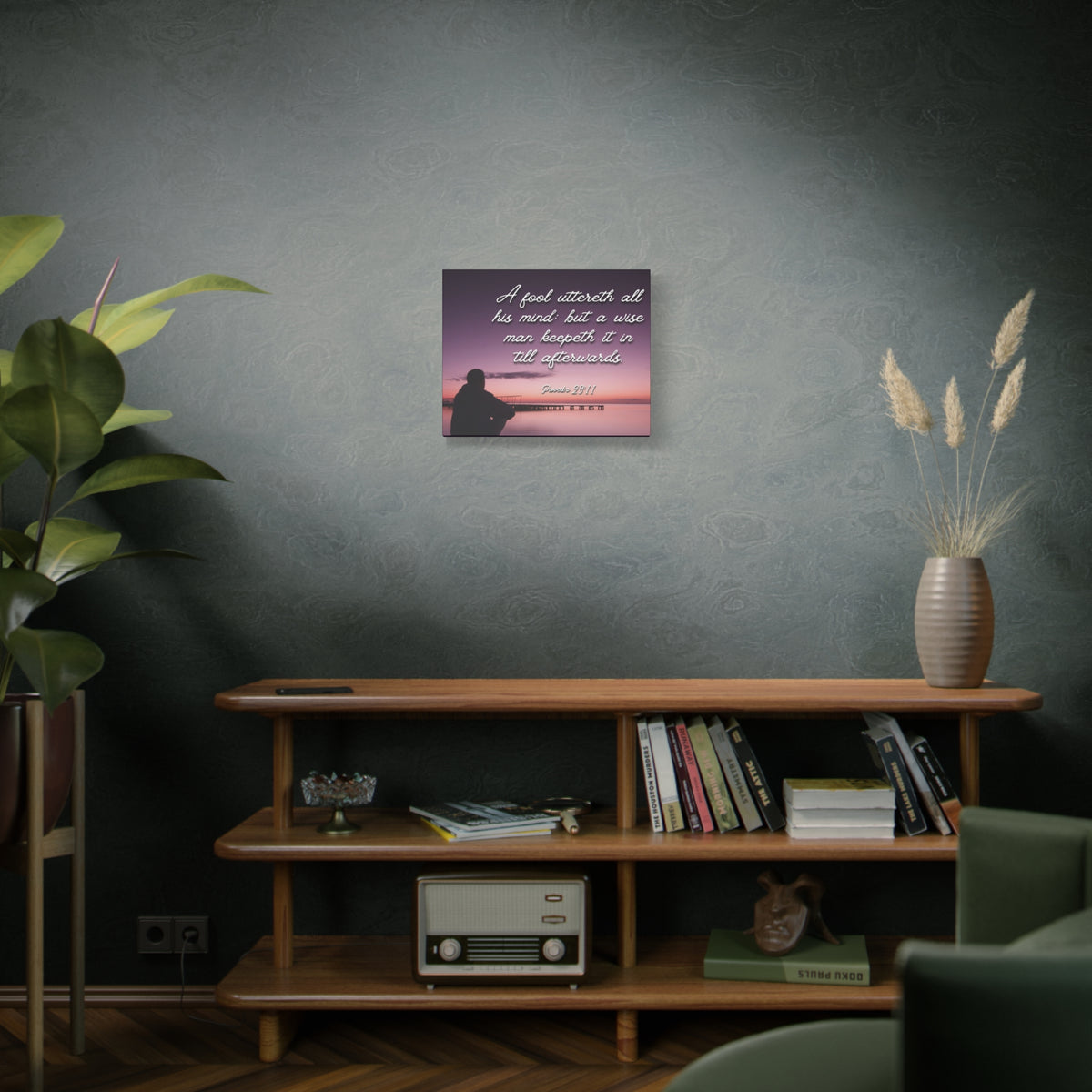 Scripture Canvas A Wise Man Proverbs 29:11 Christian Wall Art Bible Verse Print Ready to Hang