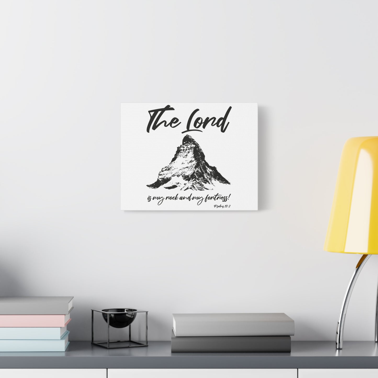 Scripture Walls Psalms 18:2 My Rock My Fortress Bible Verse Canvas Christian Wall Art Ready to Hang Unframed