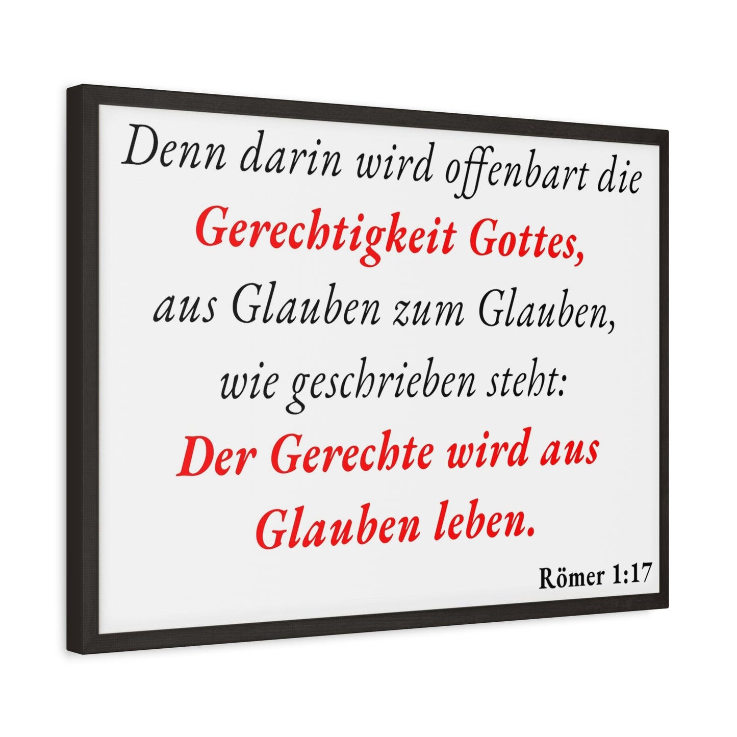 Scripture Walls Römer 1:17 Romans 1:17 Live By Faith German White Bible Verse Canvas Christian Wall Art Ready to Hang Unframed