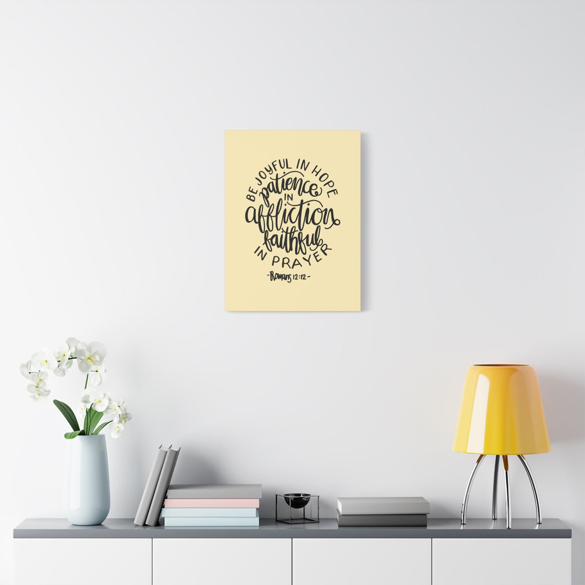 Scripture Canvas Be Joyful In Hope Romans 12:12 Christian Wall Art Bible Verse Print Ready To Hang