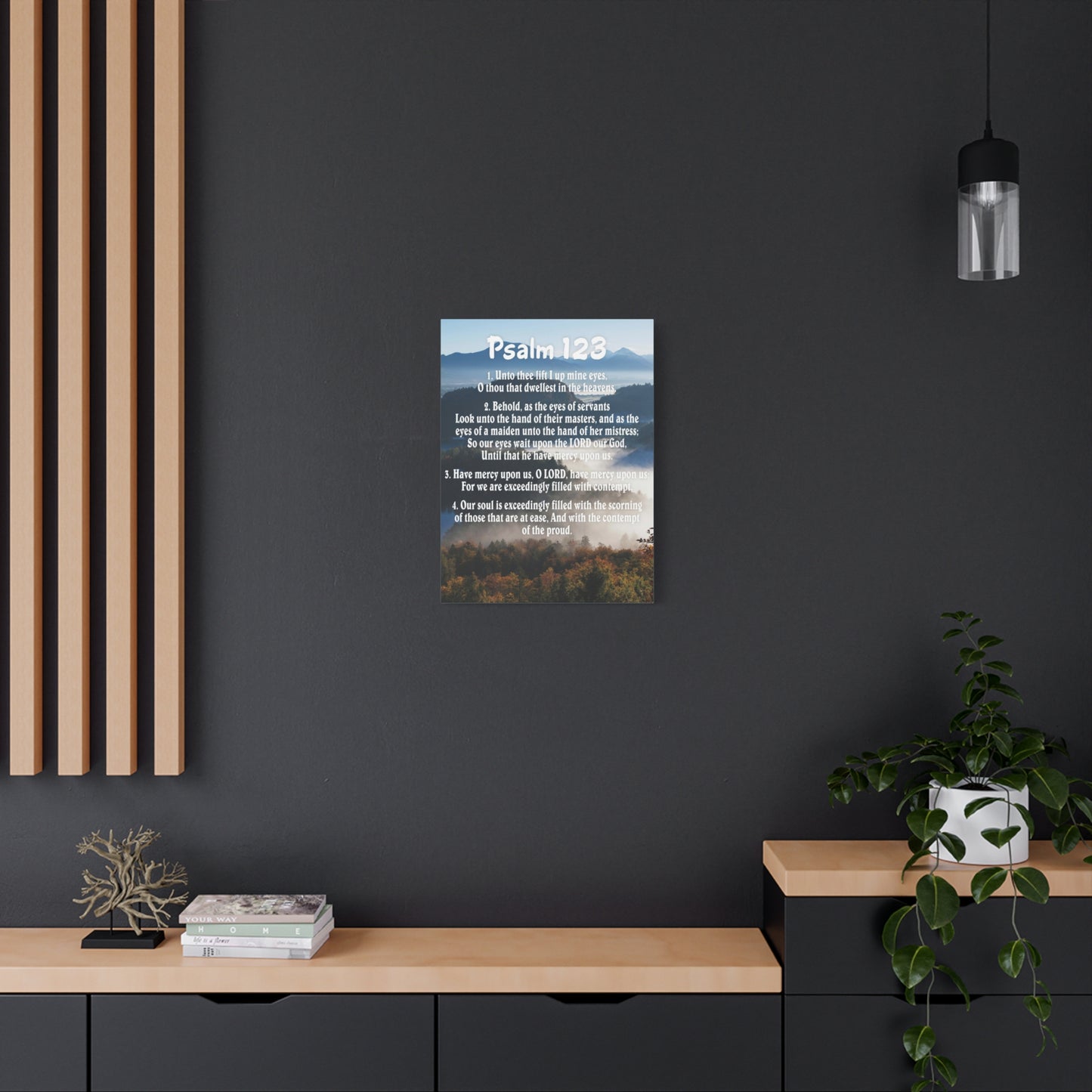 Scripture Walls Unto Thee Psalm 123:3 Christian Wall Art Bible Verse Print Ready to Hang