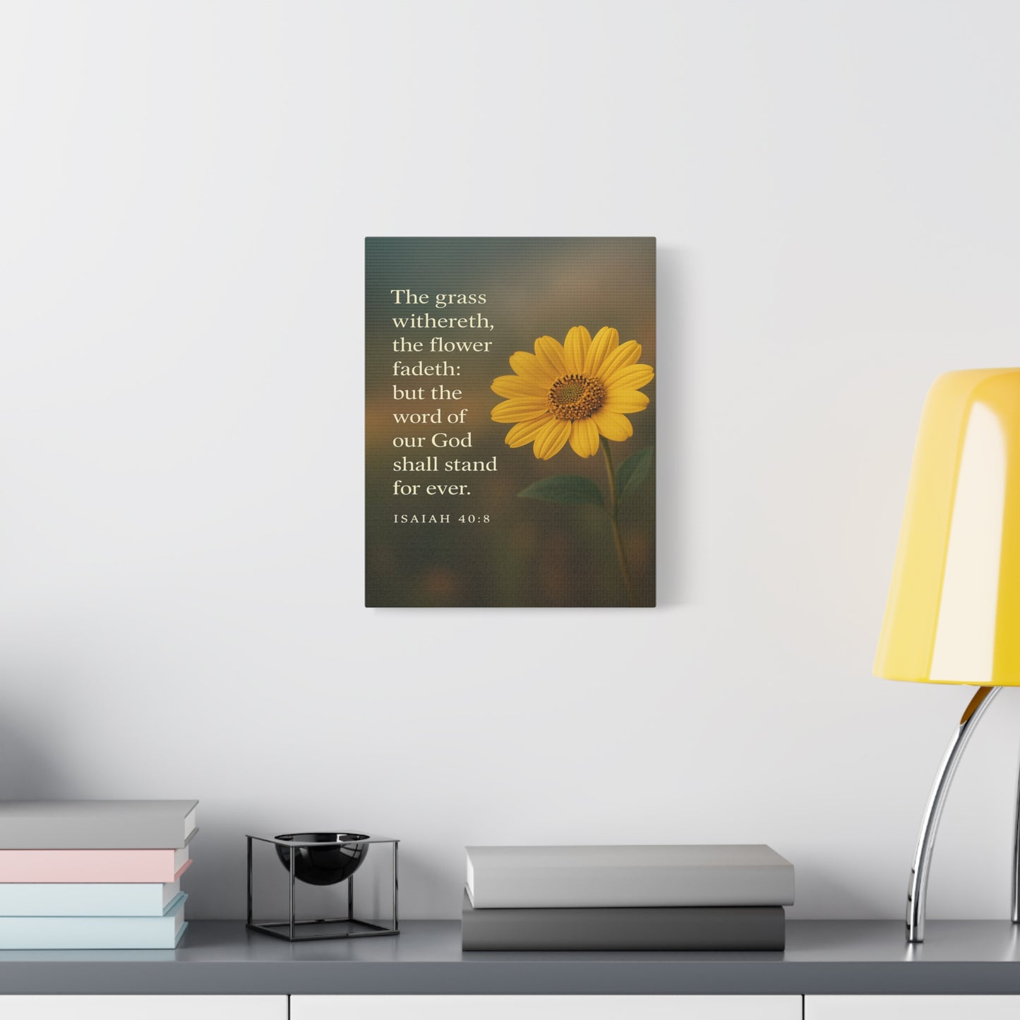 Bible Verse Canvas Isaiah 40:8 Christian Home Décor Wall Art Scripture Ready to Hang Faith Print