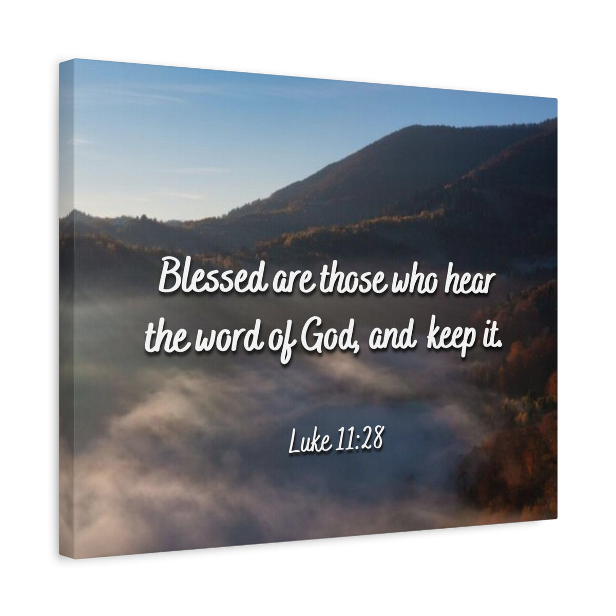 Scripture Canvas Blessed Are They Luke 11:28 Christian Wall Art Bible Verse Print Ready to Hang