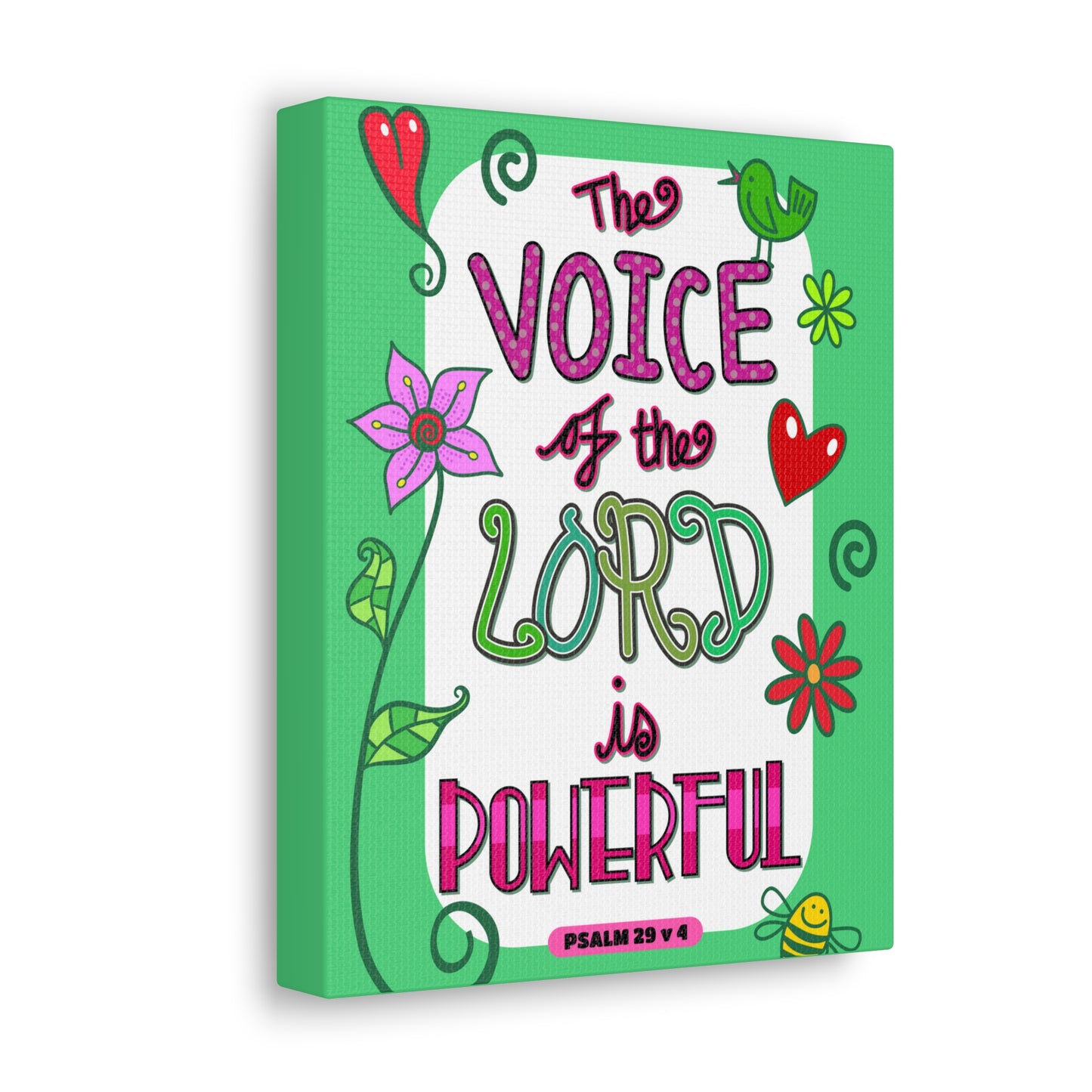 The Lord Is Powerful Psalm 29:4 Bible Verse Canvas Christian Wall Art Ready to Hang