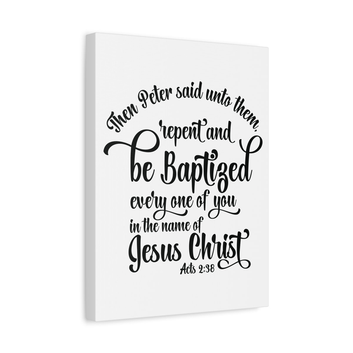 Scripture Canvas Name Of Jesus Acts 2:38 Christian Wall Art Bible Verse Print Ready to Hang
