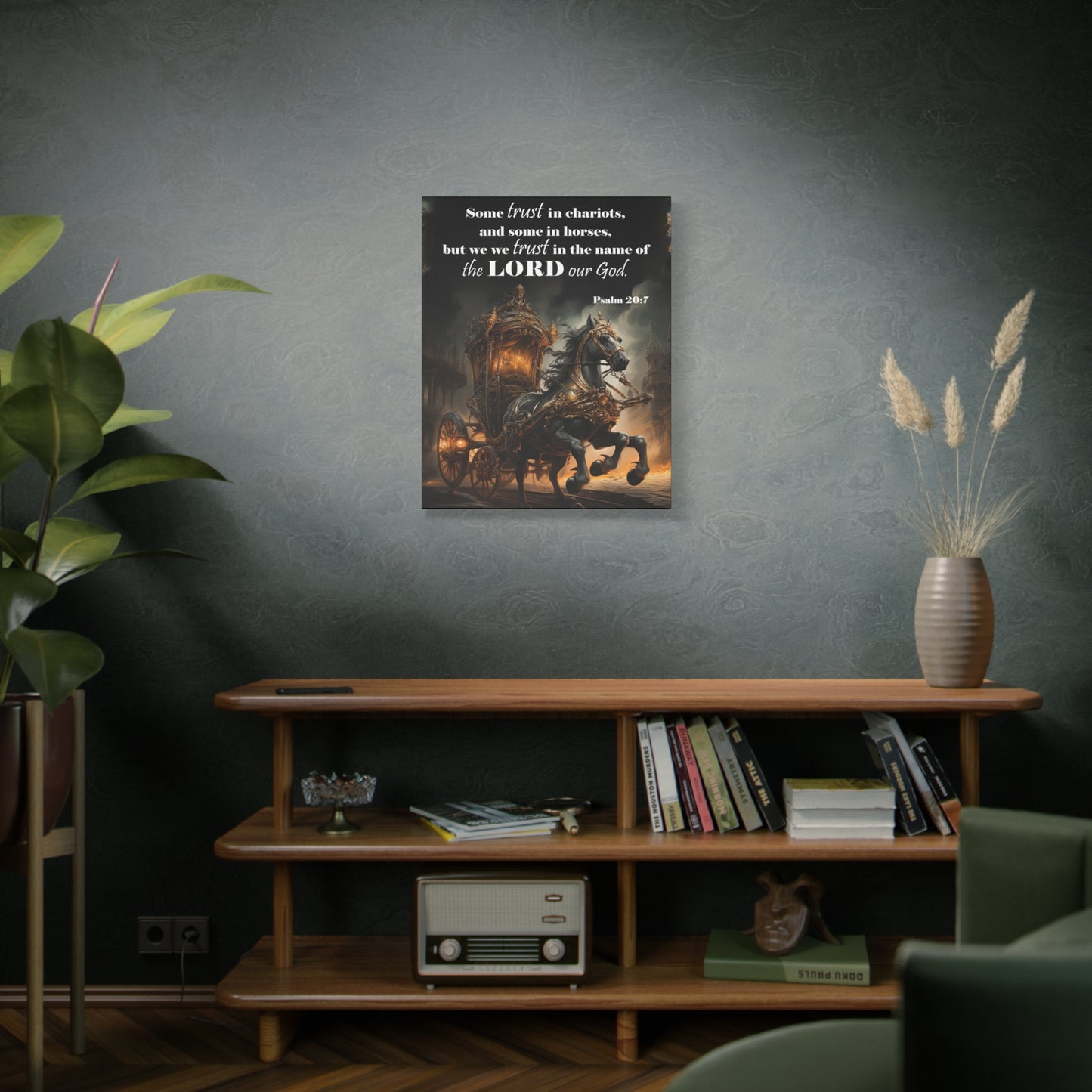 Scripture Walls Trust in the Name of the Lord Psalm 20:7 Christian Wall Art Print Ready to Hang Unframed