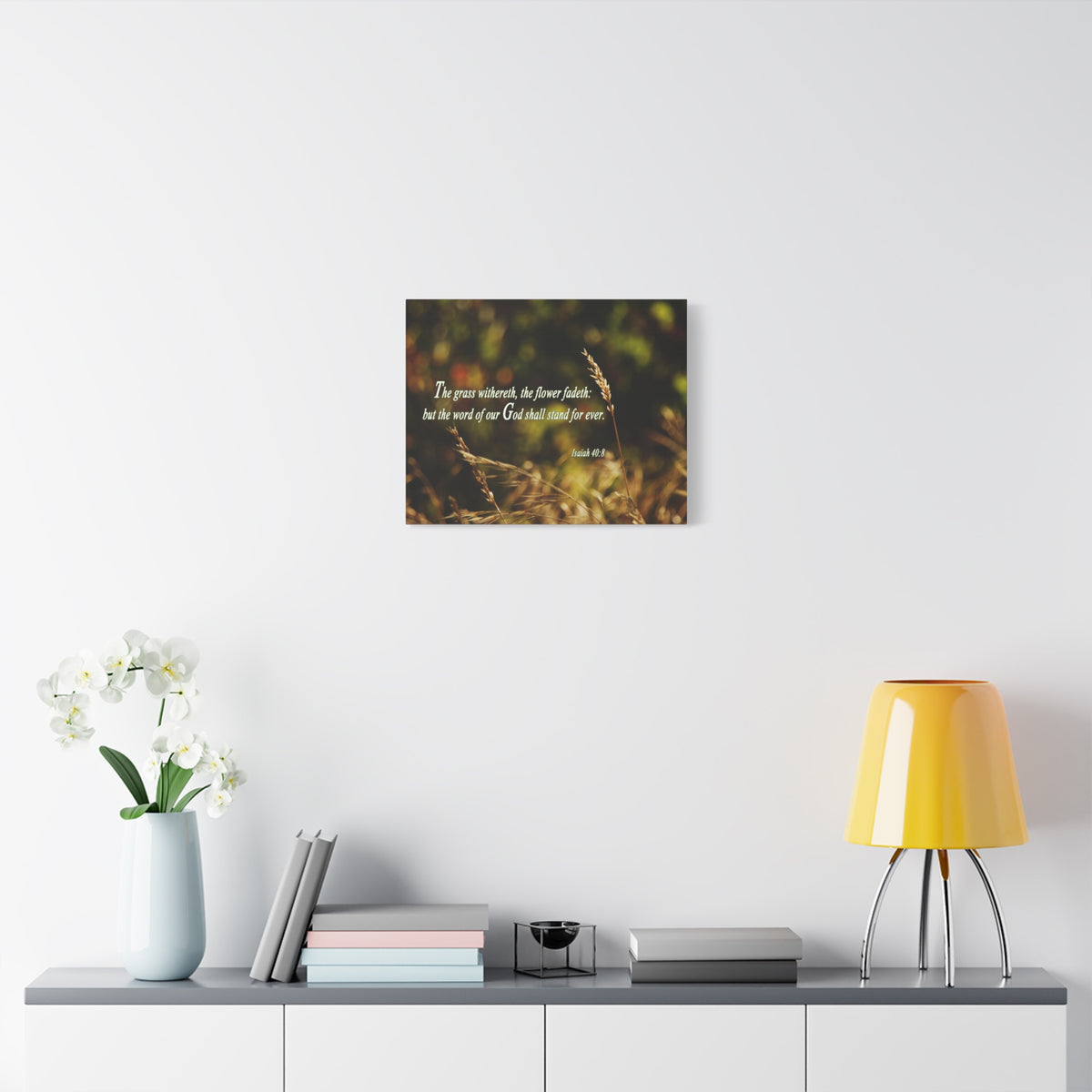 Scripture Canvas Word Of Our God Isaiah 40:8 Christian Wall Art Bible Verse Print Ready to Hang