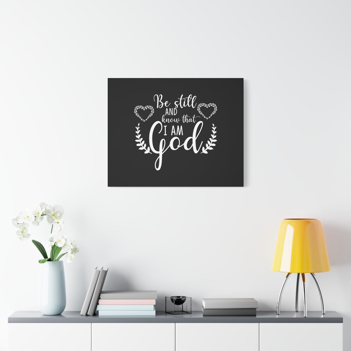 Scripture Canvas Be Still And Know That I Am God Psalm 46:10 Christian Wall Art Bible Verse Print Ready to Hang