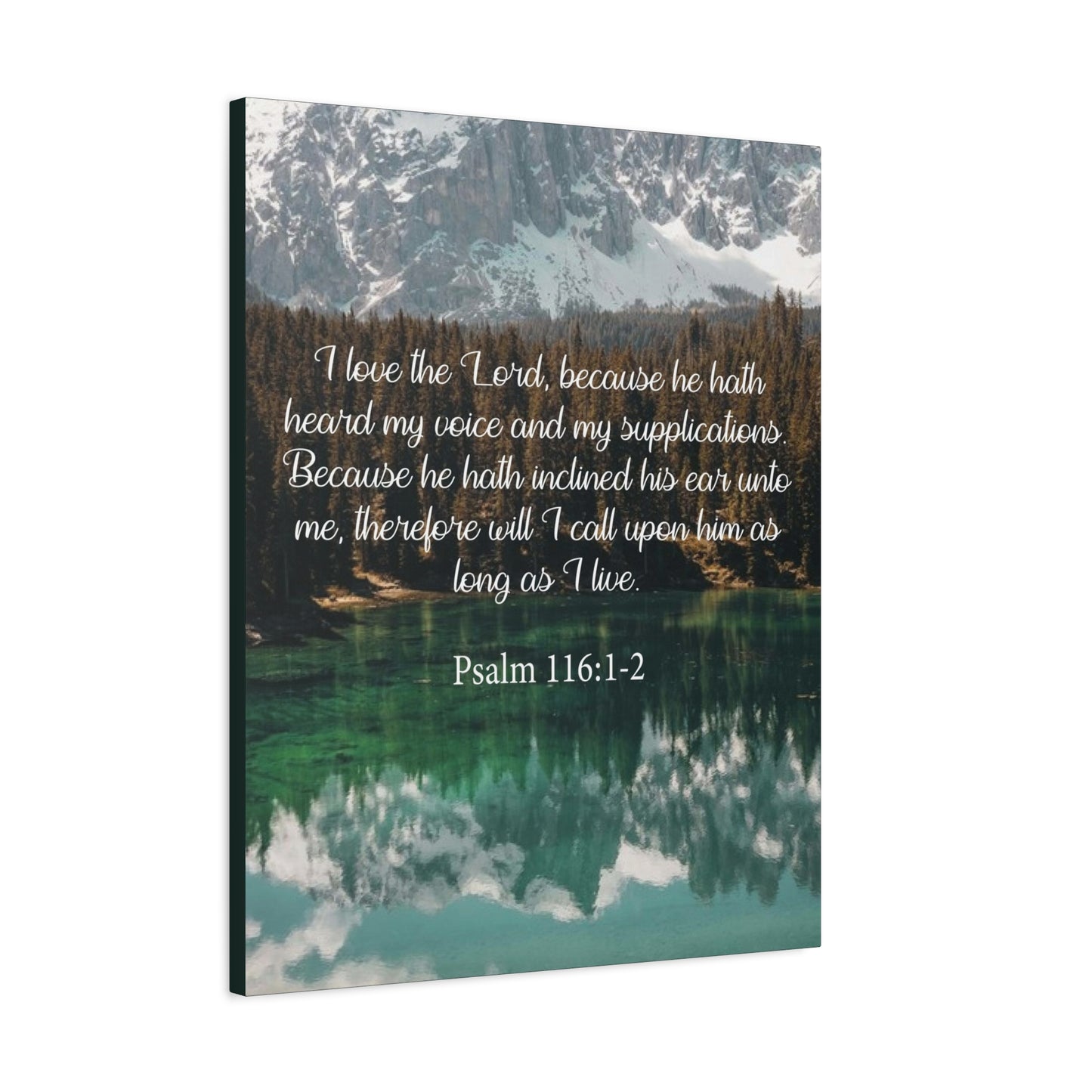 Bible Verse Canvas I Love The Lord Psalm 116:1-2 Christian Home Décor Wall Art Scripture Ready to Hang Faith Print