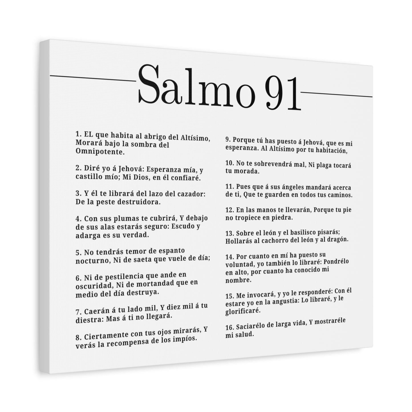 Salmo 91 Impresión De Arte Cristiano en la Pared Lista Para Colgar
