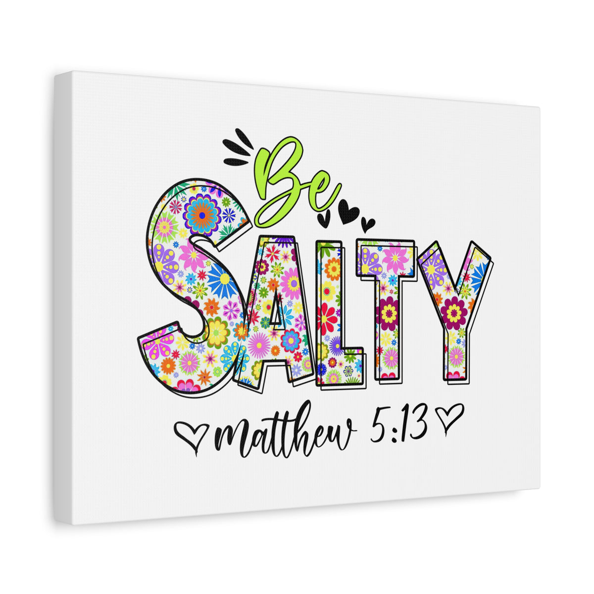 Scripture Canvas Be Salty Matthew 5:13 Christian Wall Art Bible Verse Print Ready to Hang