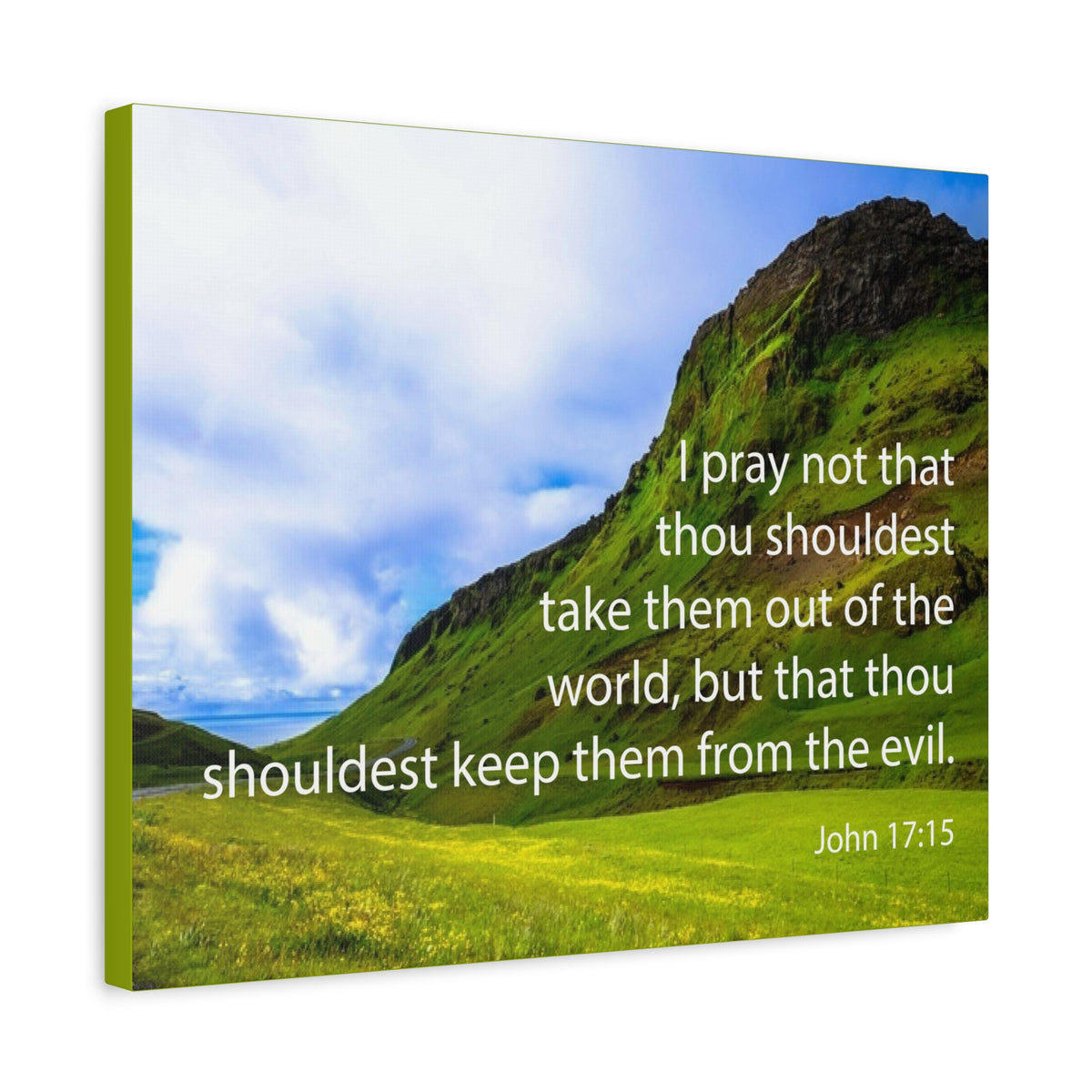 Scripture Canvas I Pray Not John 17:15 Christian Wall Art Bible Verse Print Ready to Hang