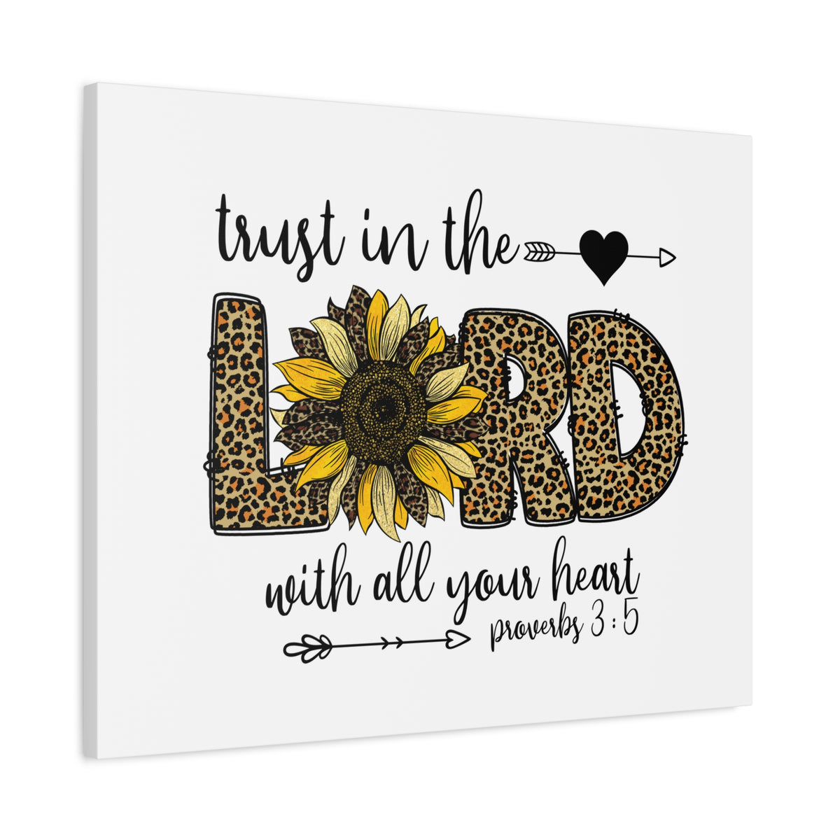 Scripture Canvas Trust In The Lord Leopard Proverbs 3:5 Christian Wall Art Bible Verse Print Ready to Hang