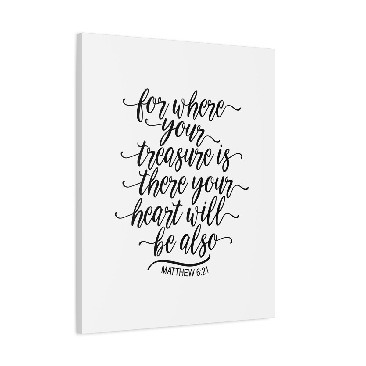 Scripture Canvas Your Heart Matthew 6:21 Christian Wall Art Bible Verse Print Ready to Hang