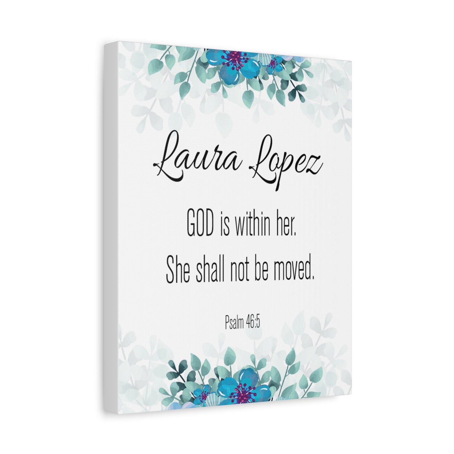 Personalized Scripture Walls God Is Within Her Psalm 46:5 Bible Chapter Canvas Christian Wall Art Ready to Hang