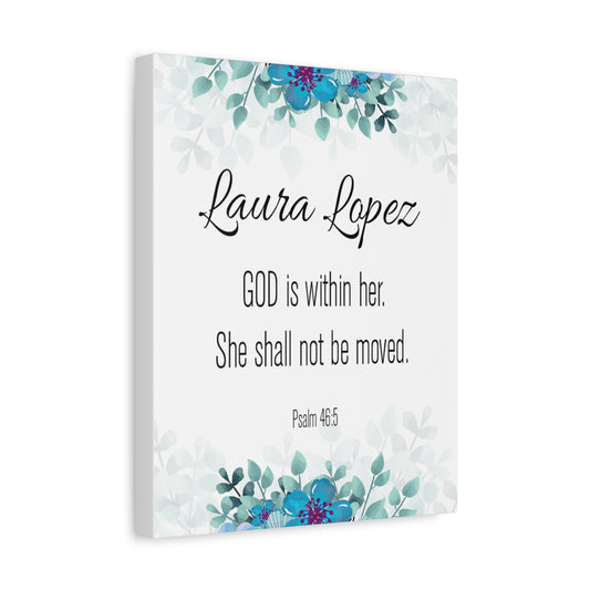 Personalized Scripture Walls God Is Within Her Psalm 46:5 Bible Chapter Canvas Christian Wall Art Ready to Hang