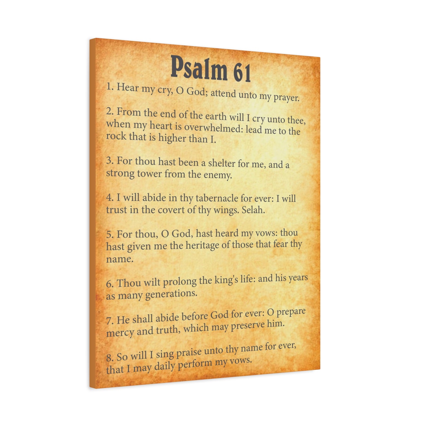 Scripture Walls Psalm 61 Gold Bible Chapter Canvas Christian Wall Art Ready to Hang