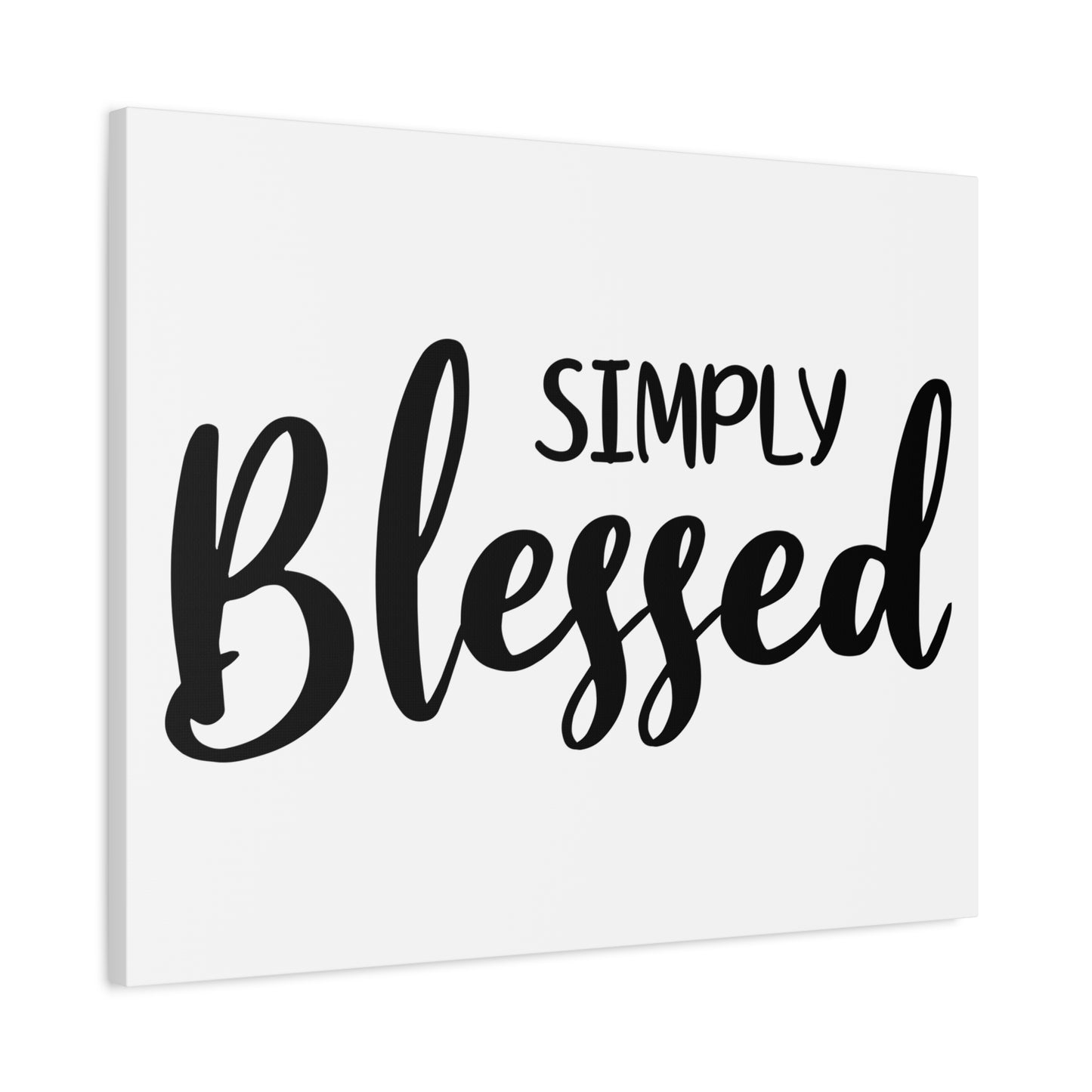 Scripture Canvas Simply Blessed Psalm 33:12 Cursive Christian Wall Art Bible Verse Print Ready to Hang