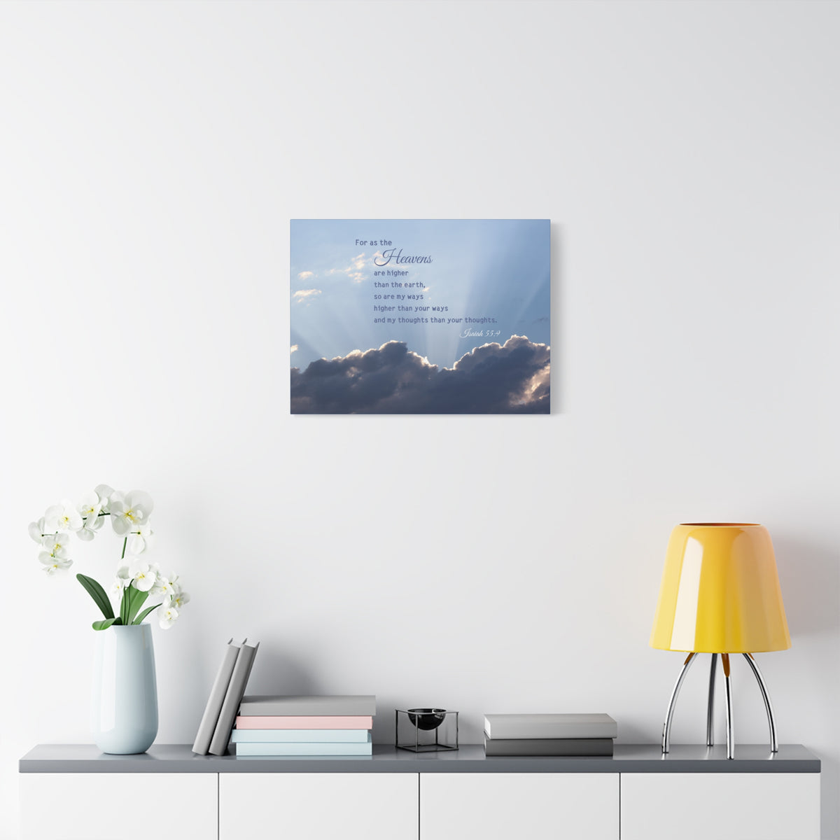 Scripture Canvas My Ways Isaiah 55:9 Christian Wall Art Bible Verse Print Ready to Hang
