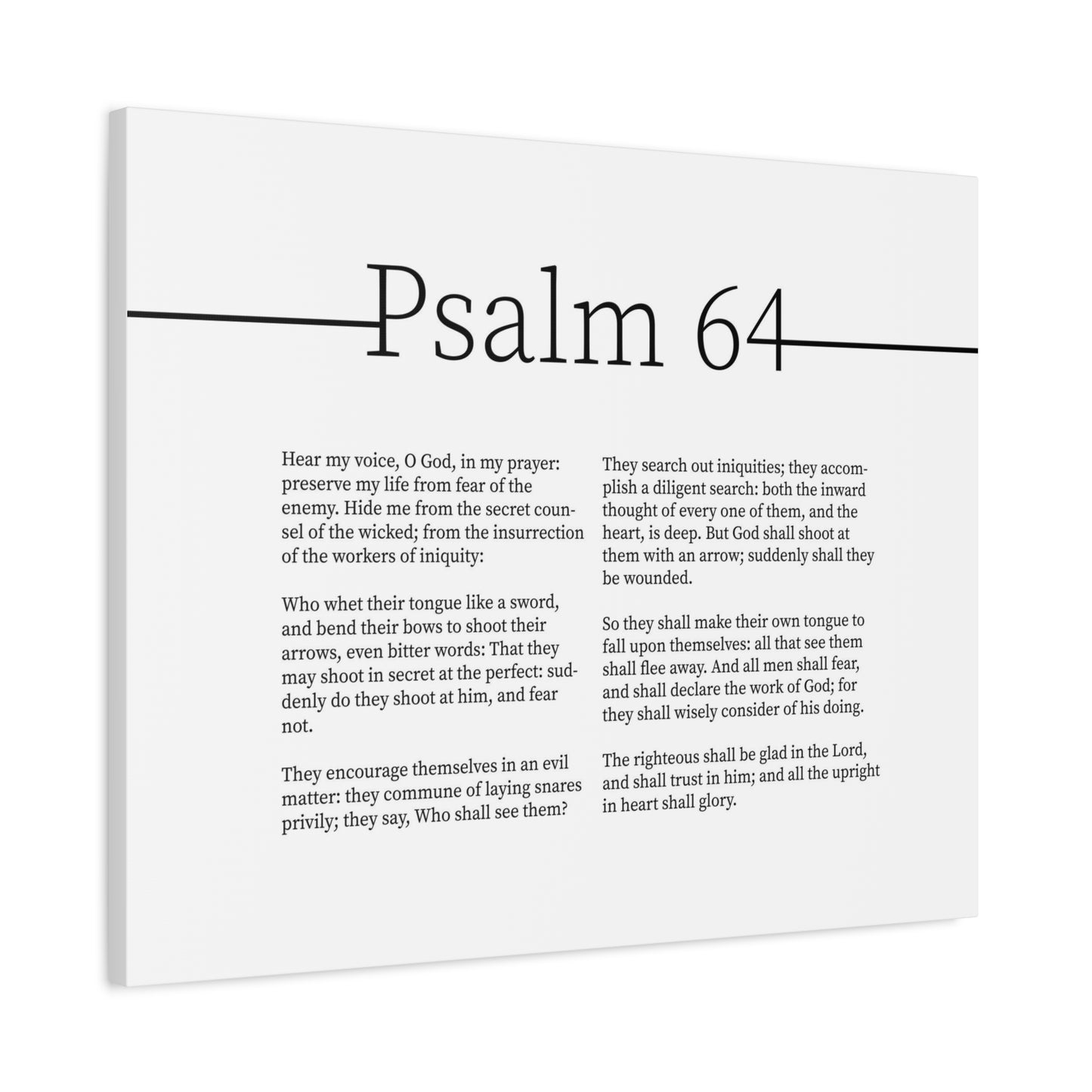 Scripture Canvas Preserve My Life Psalm 64 Christian Wall Art Bible Verse Print Ready to Hang