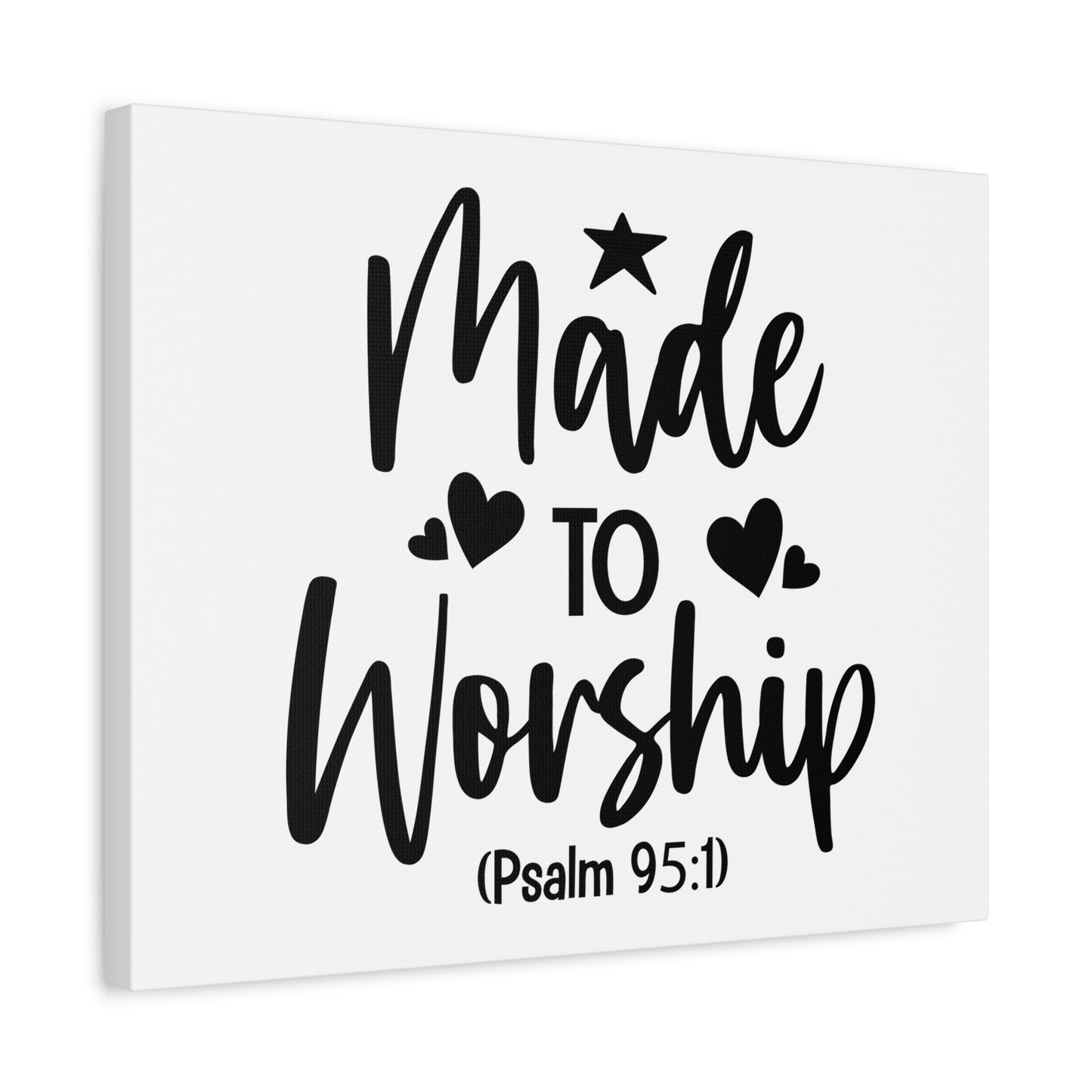 Scripture Walls To Worship Psalm 95:1 Star & Hearts Bible Verse Canvas Christian Wall Art Ready to Hang