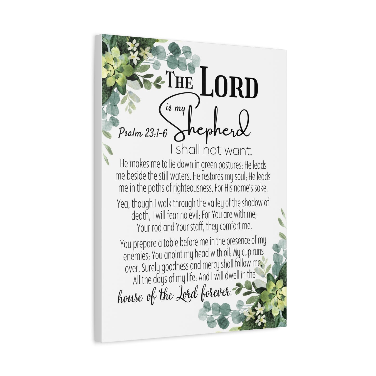 Scripture Walls Psalm 23:1-6 I Shall Not Want Bible Verse Canvas Christian Wall Art Ready to Hang Unframed