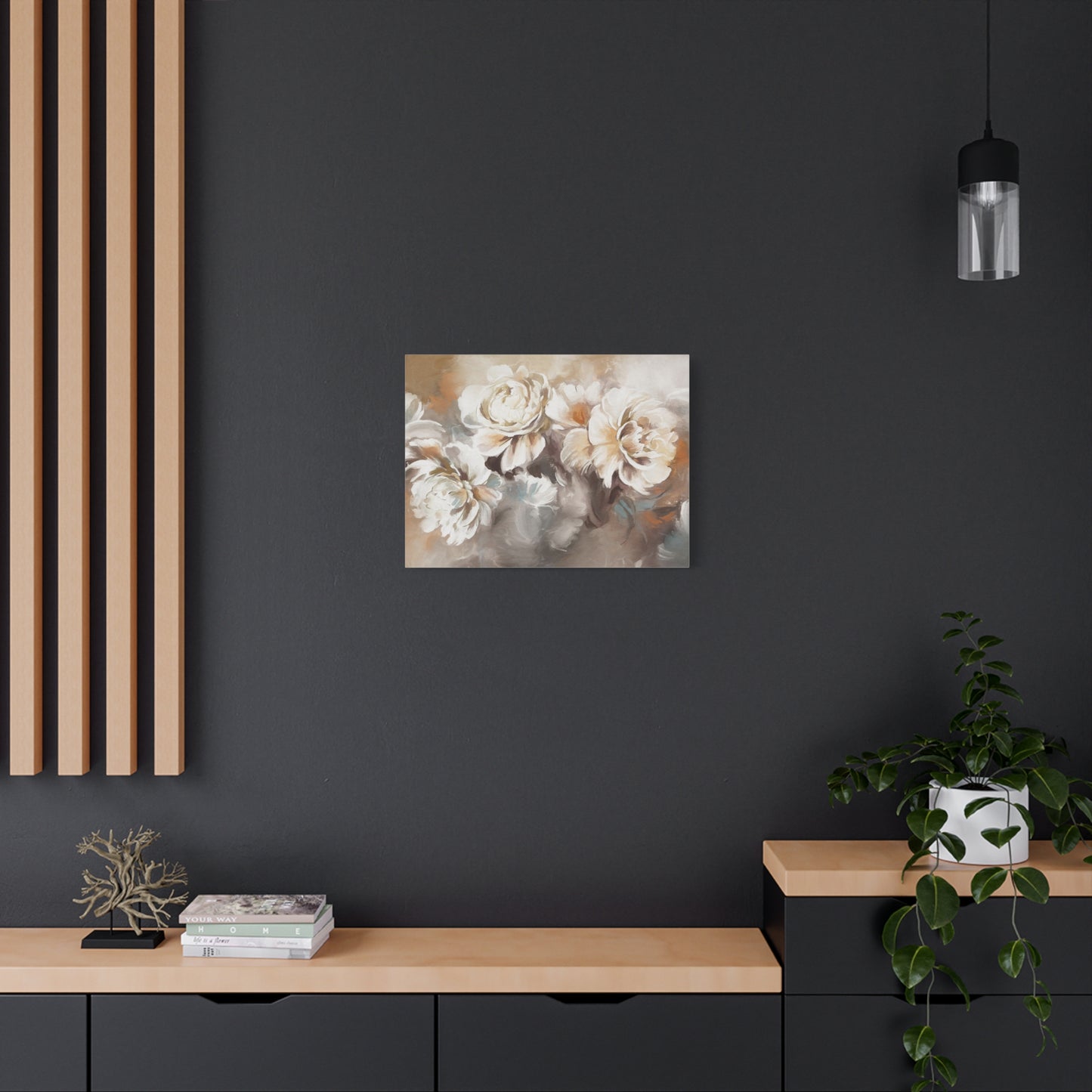 Oil Painting With Flower Rose & Peonies Flower Canvas Wall Art for Home Decor Ready-to-Hang