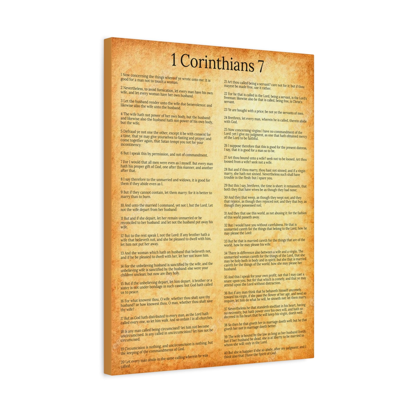 Scripture Walls 1 Corinthians 7 Marriage Chapter Gold Christian Wall Art Print Ready to Hang Unframed