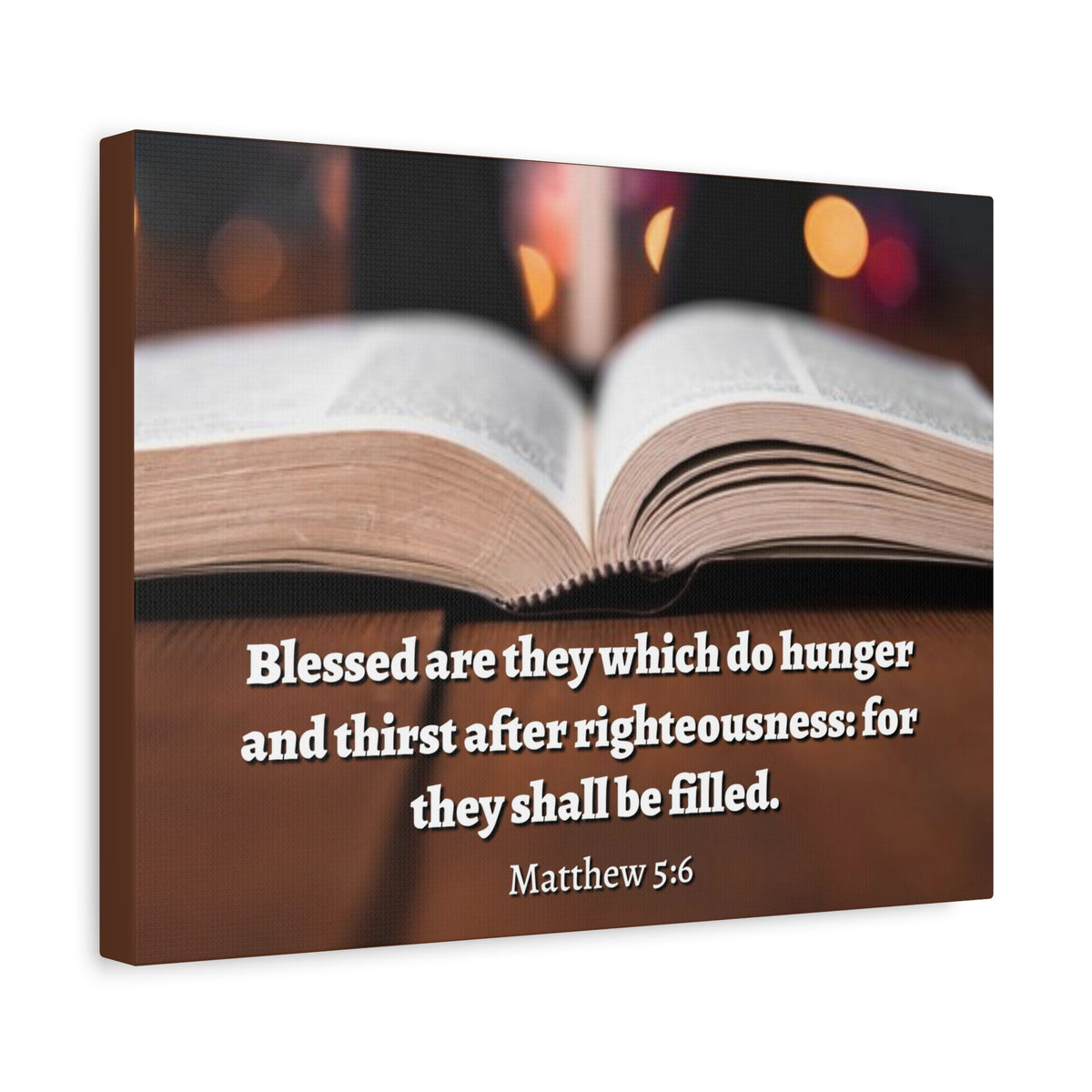 Scripture Canvas Be Filled Matthew 5:6 Christian Wall Art Bible Verse Print Ready to Hang