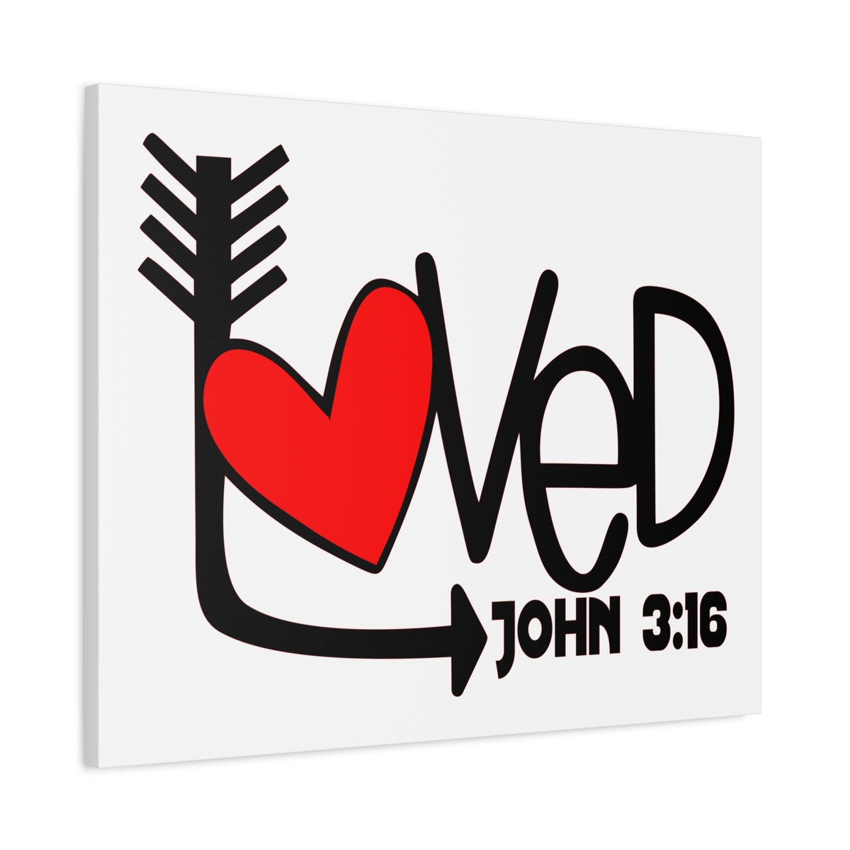 Scripture Canvas Loved John 3:16 Christian Wall Art Bible Verse Print Ready to Hang