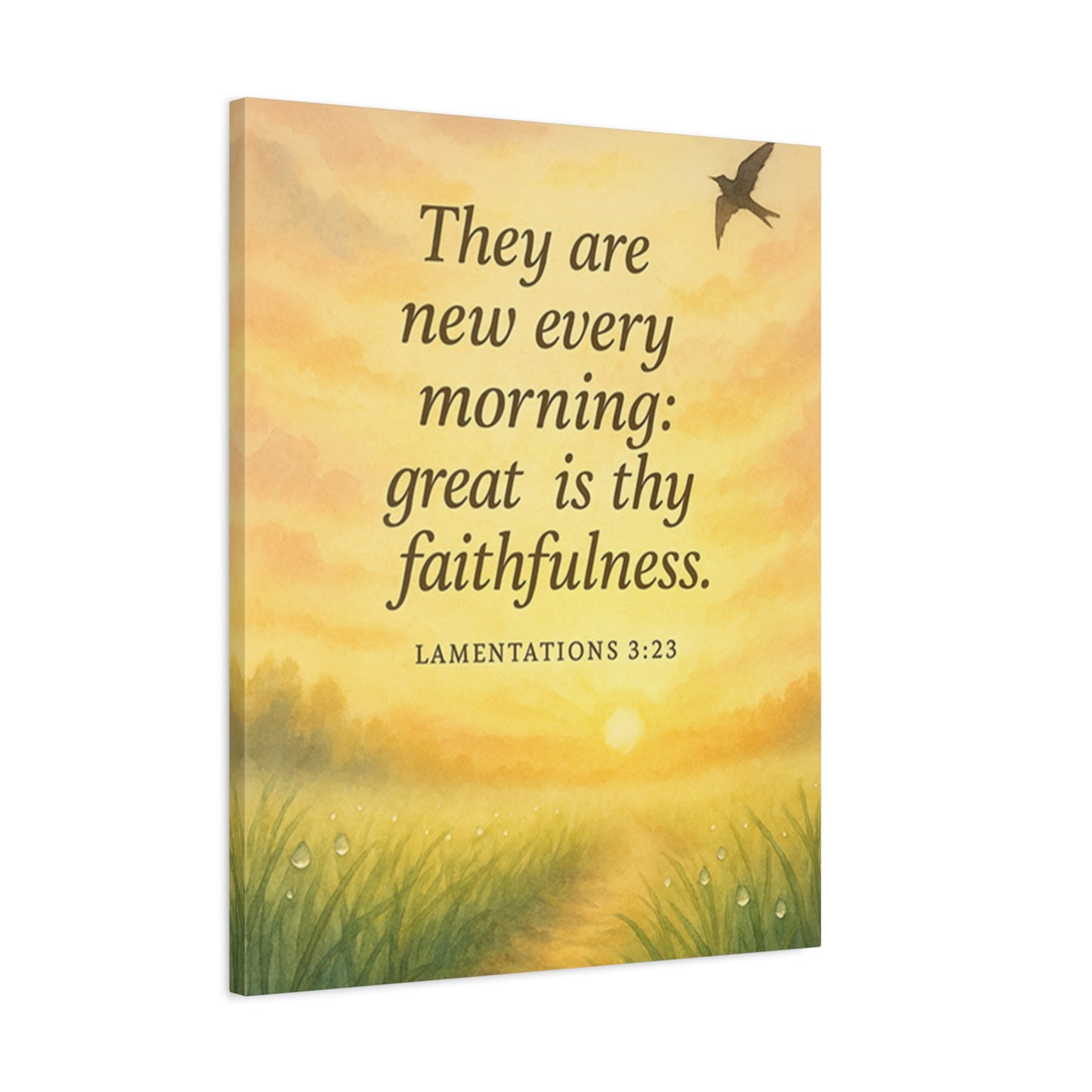 Bible Verse Canvas Lamentations 3:23 Christian Home Décor Wall Art Scripture Ready to Hang Faith Print