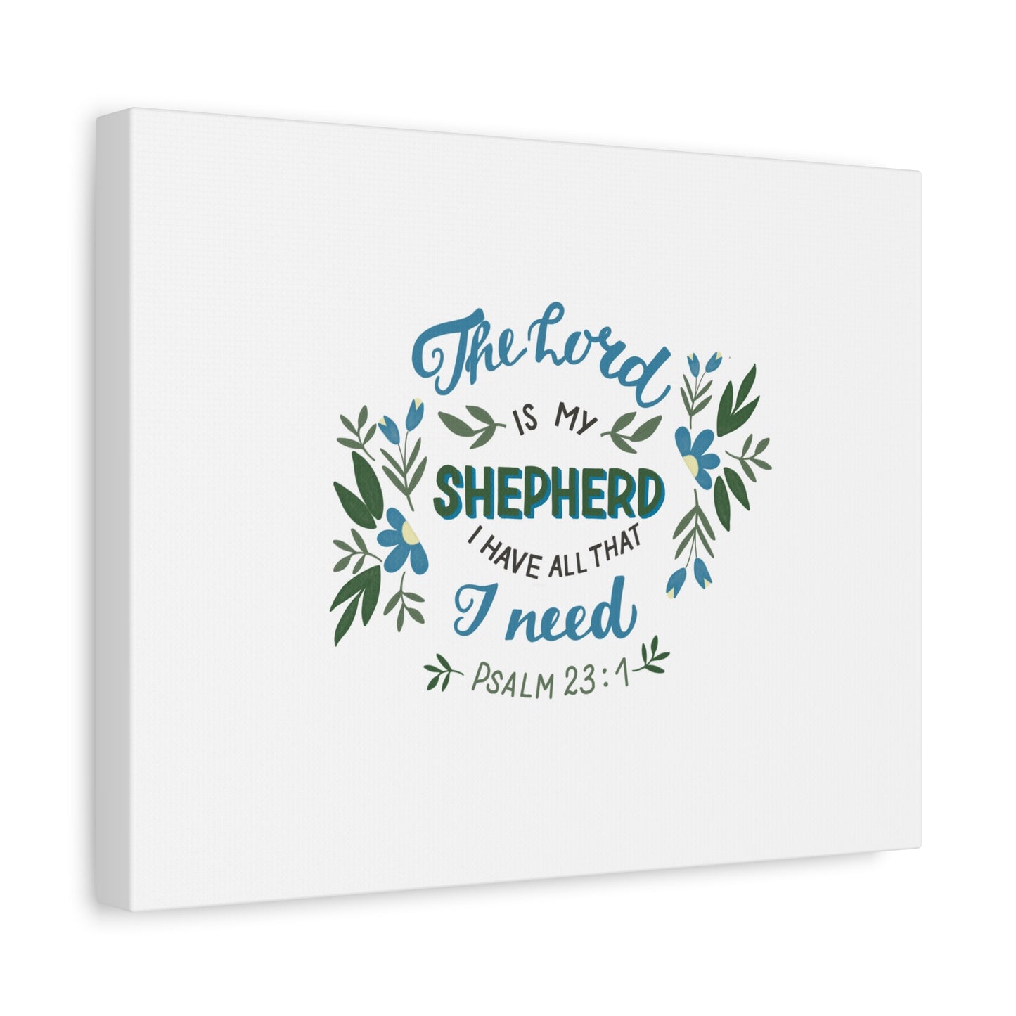 Scripture Canvas The Lord Is My Shepherd Psalm 23:1 Christian Wall Art Bible Verse Print Ready to Hang