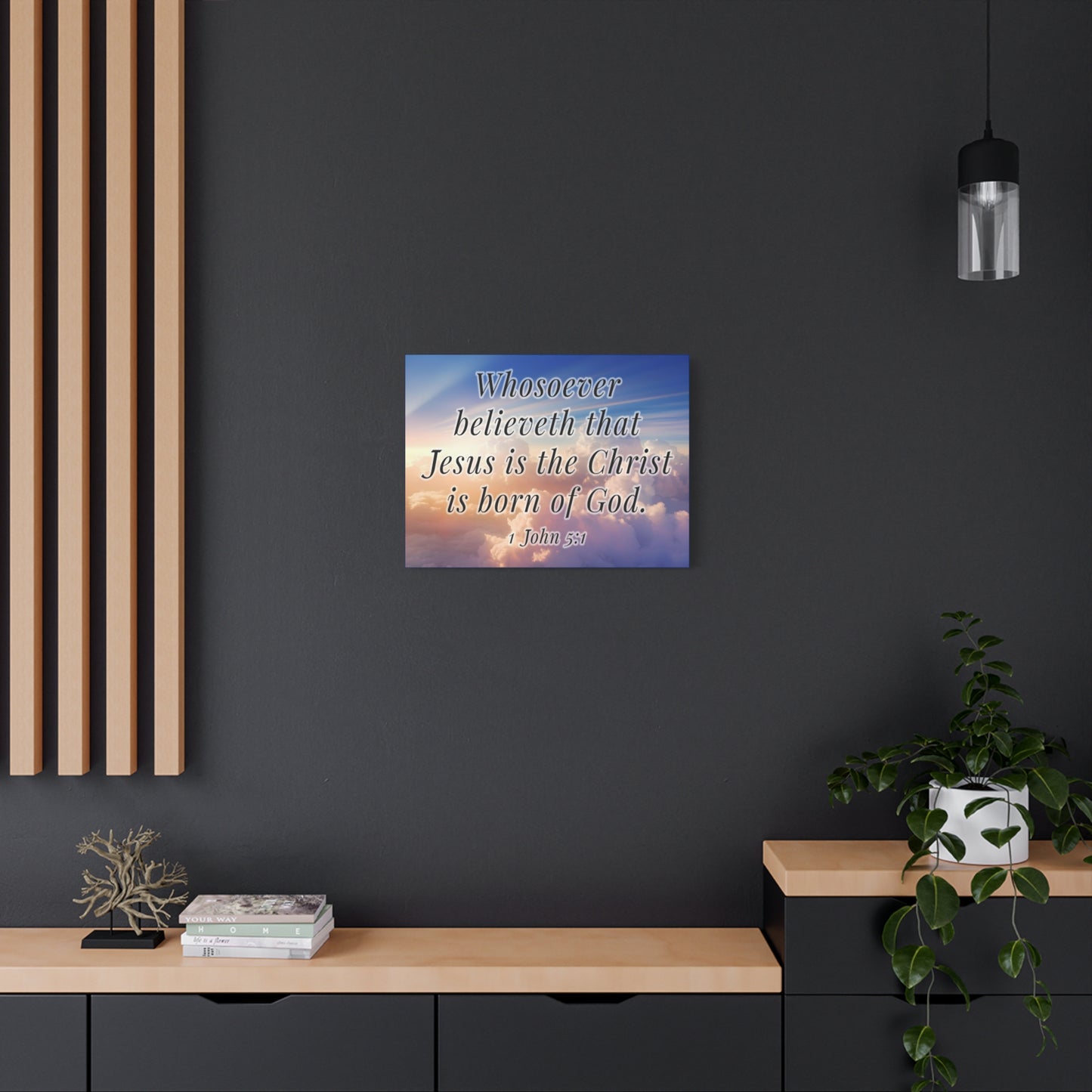 Scripture Walls 1 John 5:1 Jesus is the Christ Bible Verse Canvas Christian Wall Art Ready to Hang Unframed