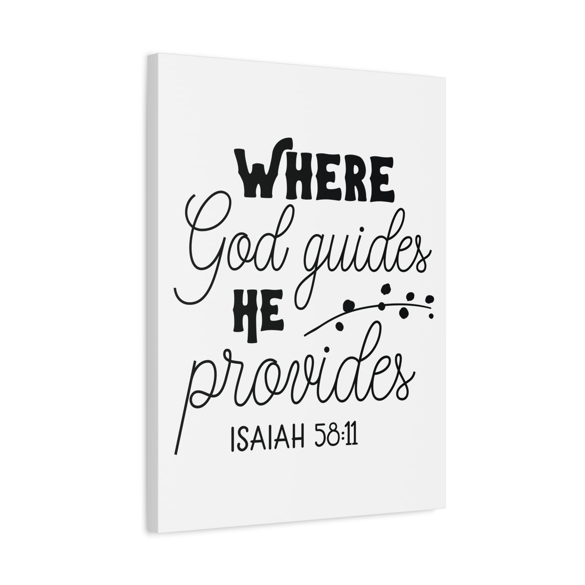 Scripture Canvas Where God Guides Isaiah 58:11 Christian Wall Art Print Ready to Hang