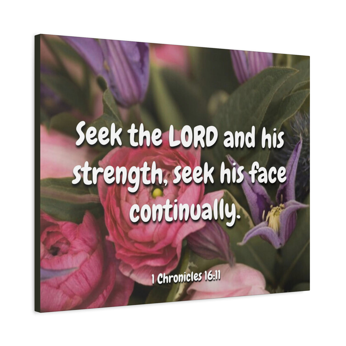 Scripture Canvas Seek The Lord 1 Chronicles 16:11 Christian Wall Art Bible Verse Print Ready to Hang
