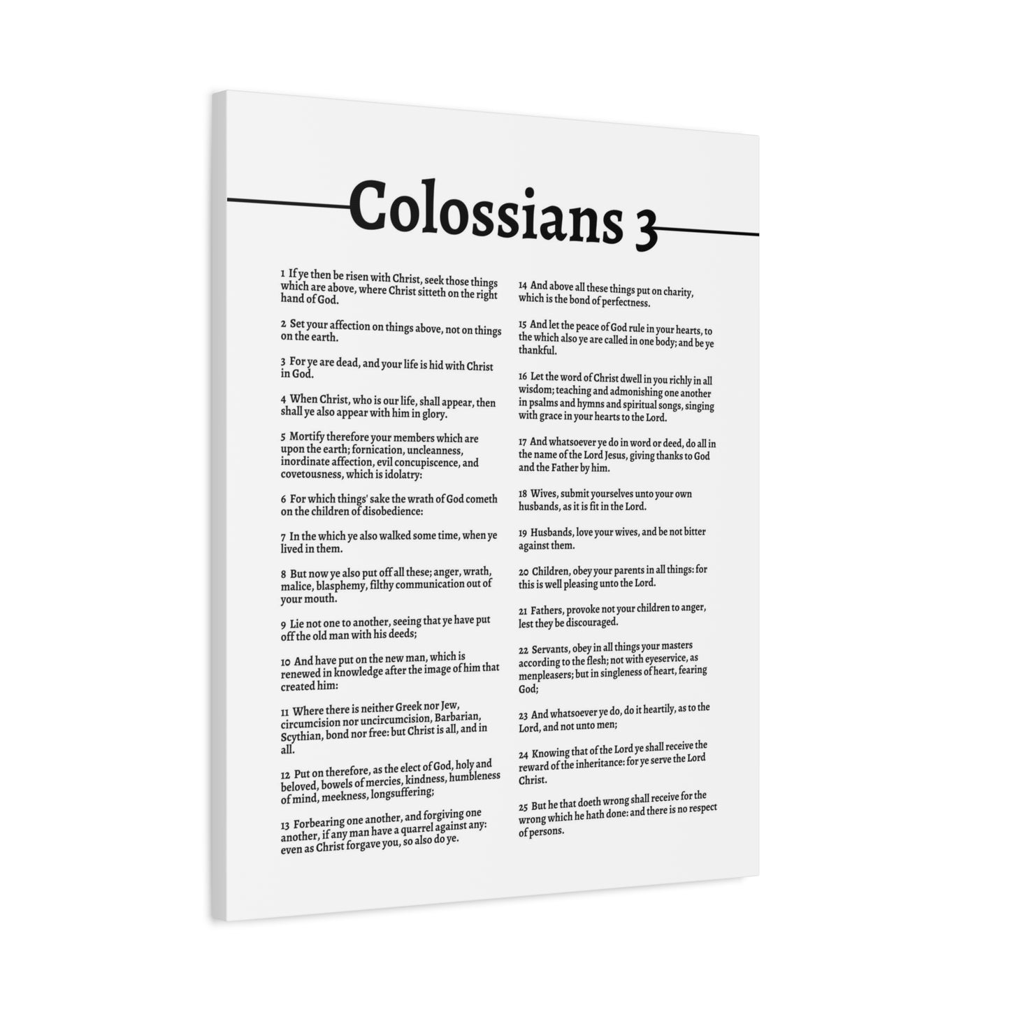 Scripture Walls Put On The New Self Colossians 3  White Bible Canvas Christian Wall Art Ready to Hang