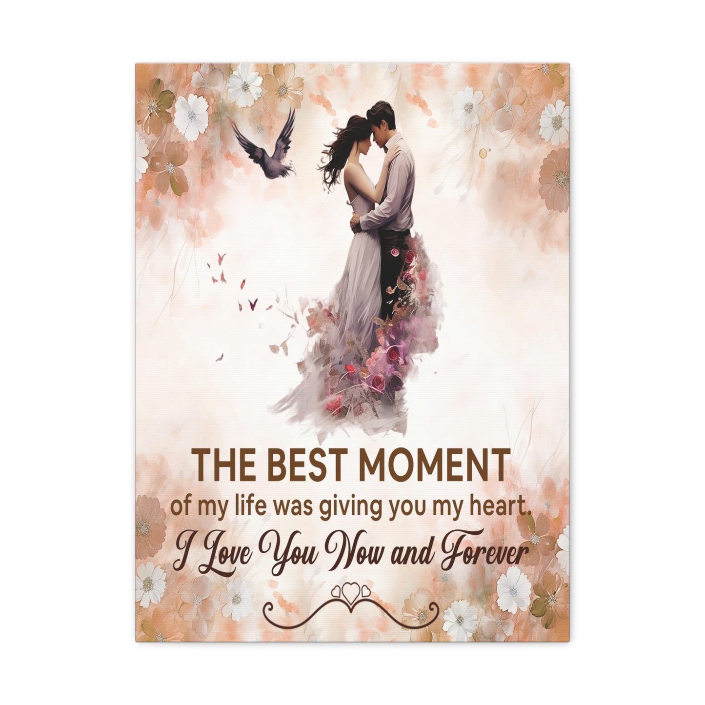 To My Wife The Best Moment of My Life Canvas Wall Art – Romantic Gift of Love & Devotion