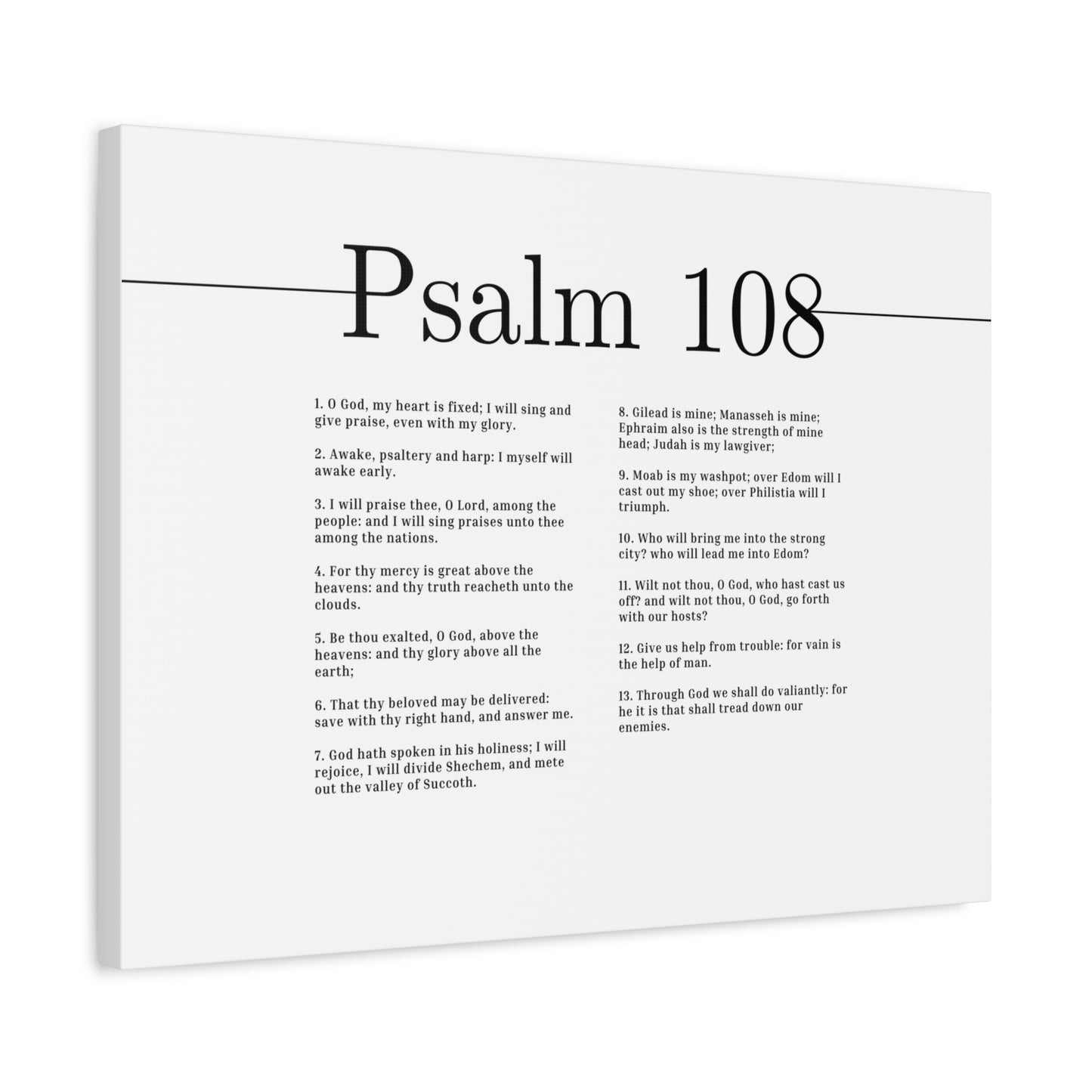 Scripture Canvas I Will Sing And Give Praise Psalm 108 Christian Wall Art Bible Verse Print Ready to Hang