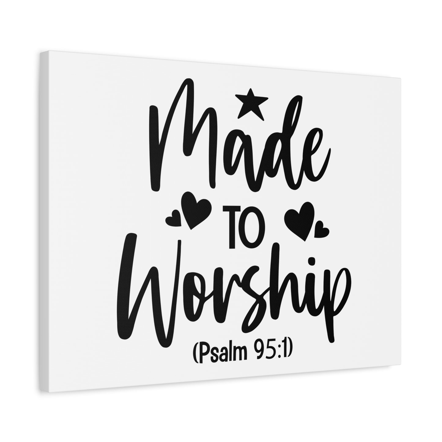 Scripture Walls To Worship Psalm 95:1 Star & Hearts Bible Verse Canvas Christian Wall Art Ready to Hang
