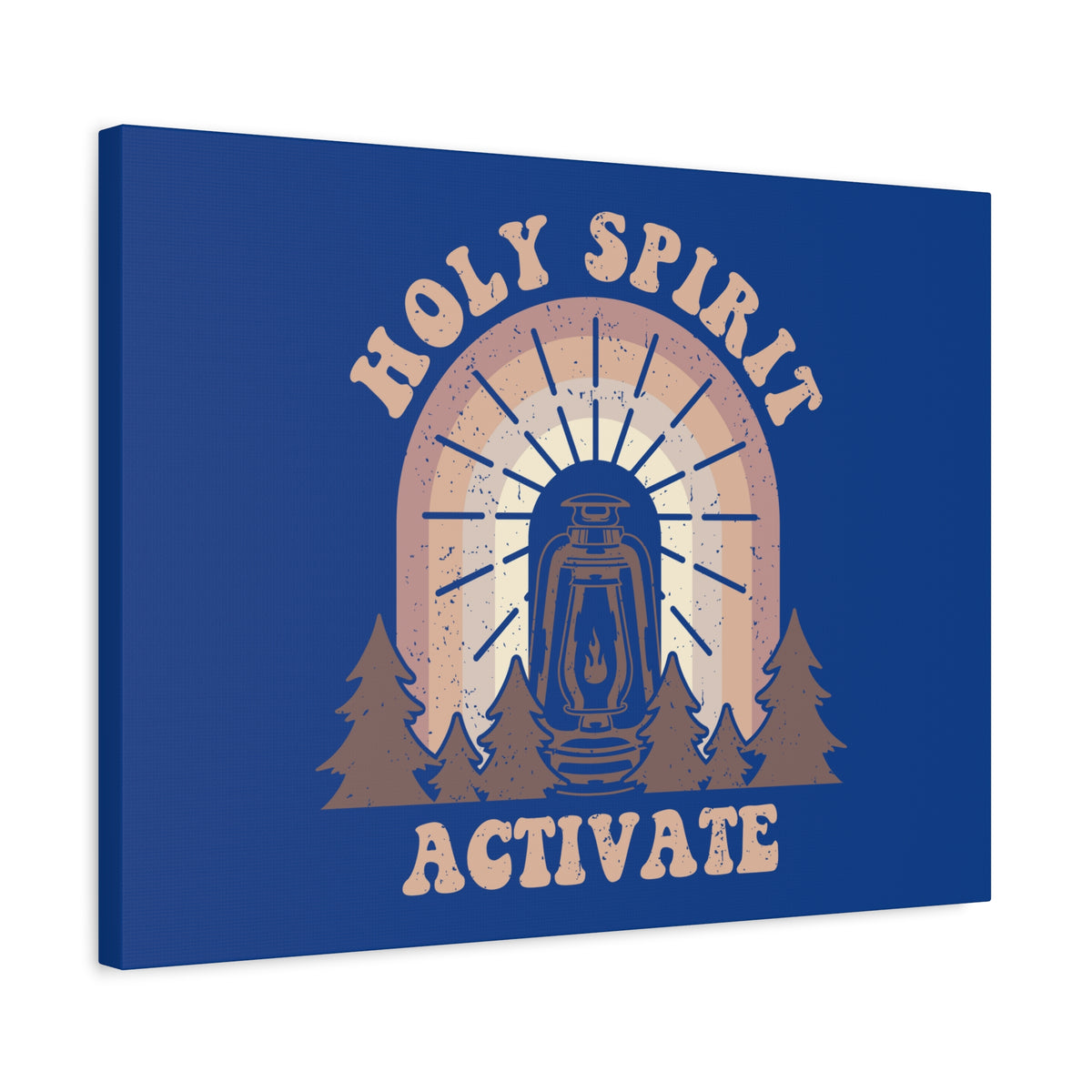 Scripture Canvas Holy Spirit Activate Acts 2:38 Blue Christian Wall Art Bible Verse Print Ready to Hang
