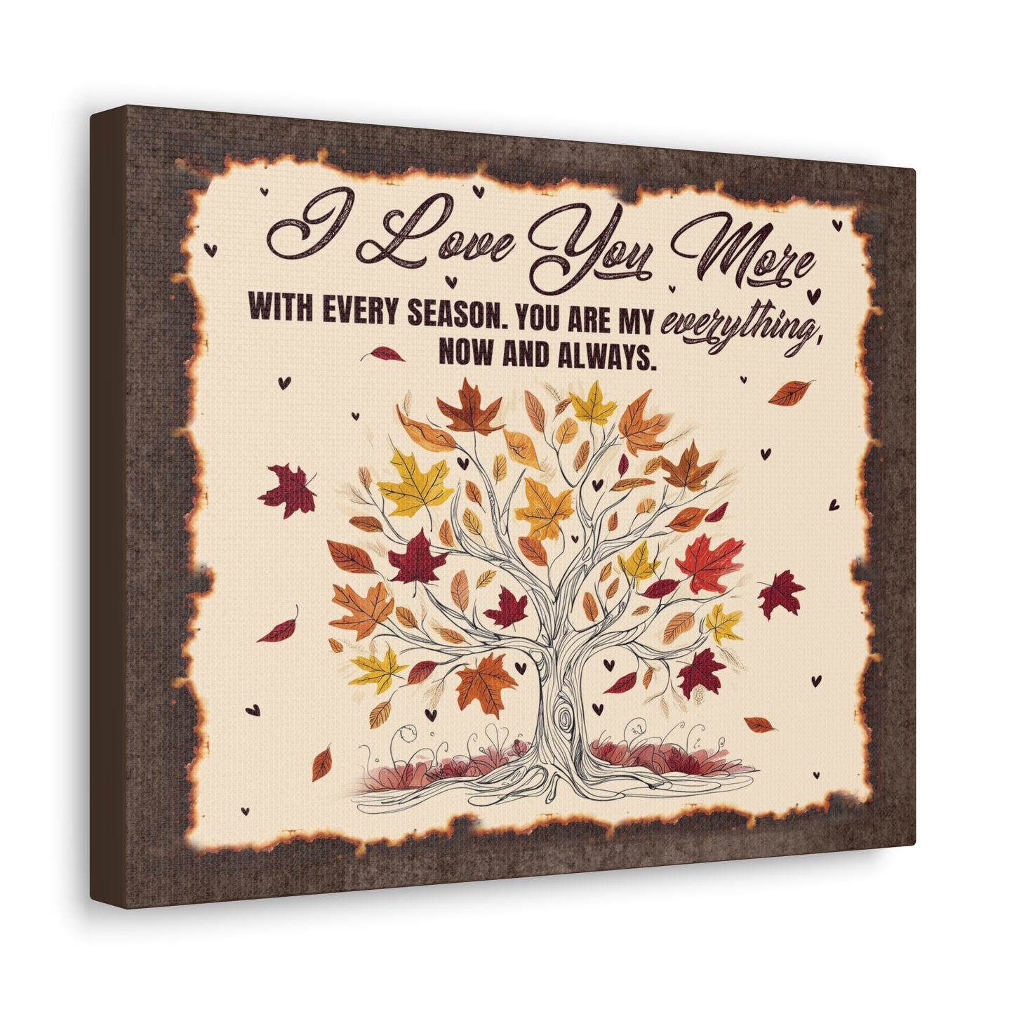 To My Wife I Love You More - Seasonal Tree of Love Canvas Wall Art - Heartfelt Gift for Every Season