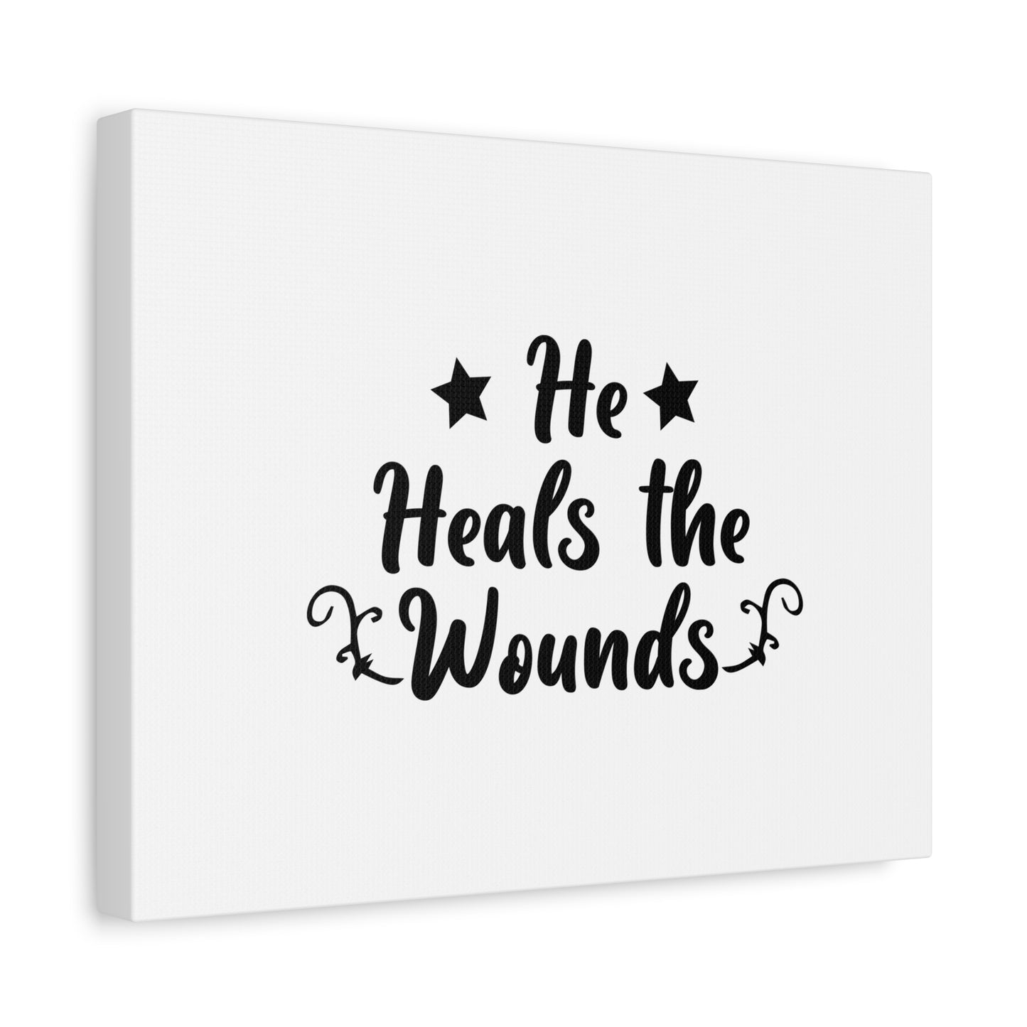 Scripture Canvas He Heals The Wounds Psalm 147:3 Christian Wall Art Bible Verse Print Ready to Hang